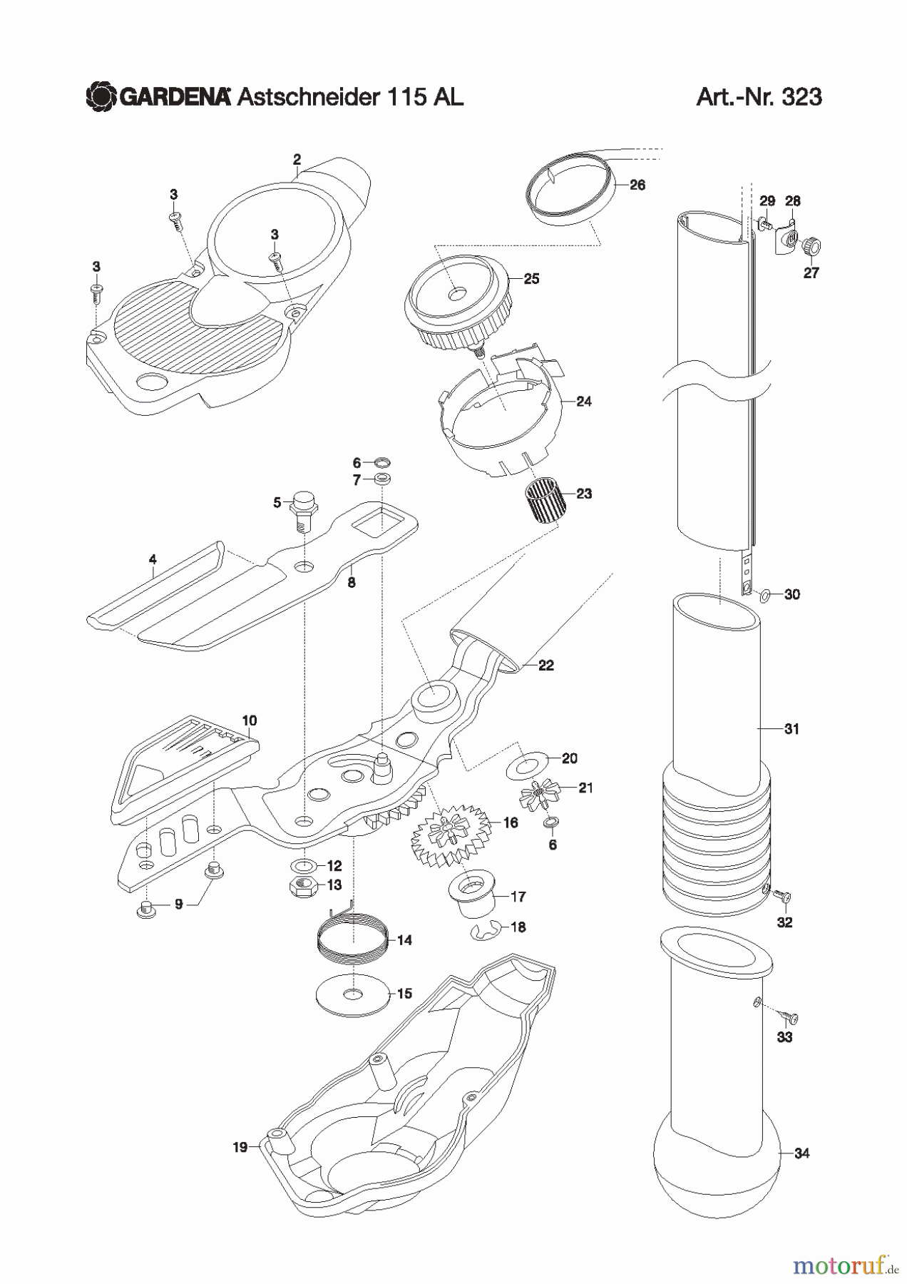 Gardena Gartenschere Comfort Teleskop-Baumschneider