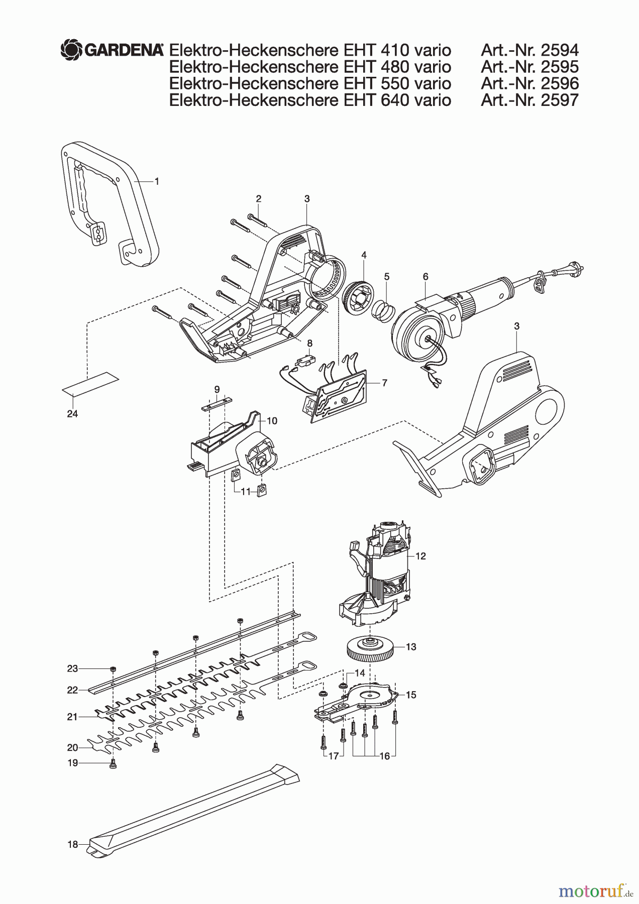  Gardena Heckenscheren Elektro-Heckenschere EHT 550 Vario