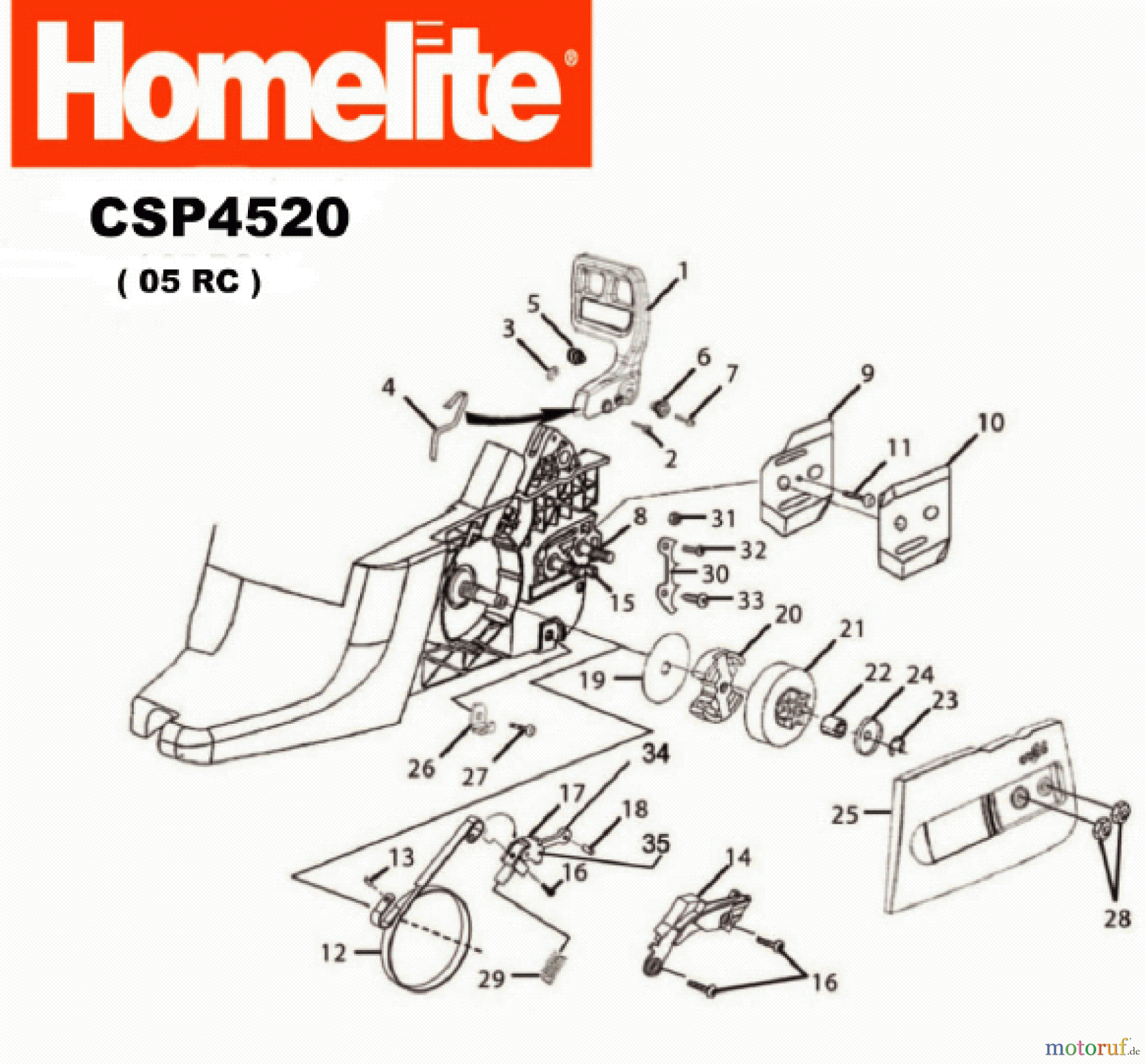  Homelite Motorsägen Benzin CSP4520 Kupplung