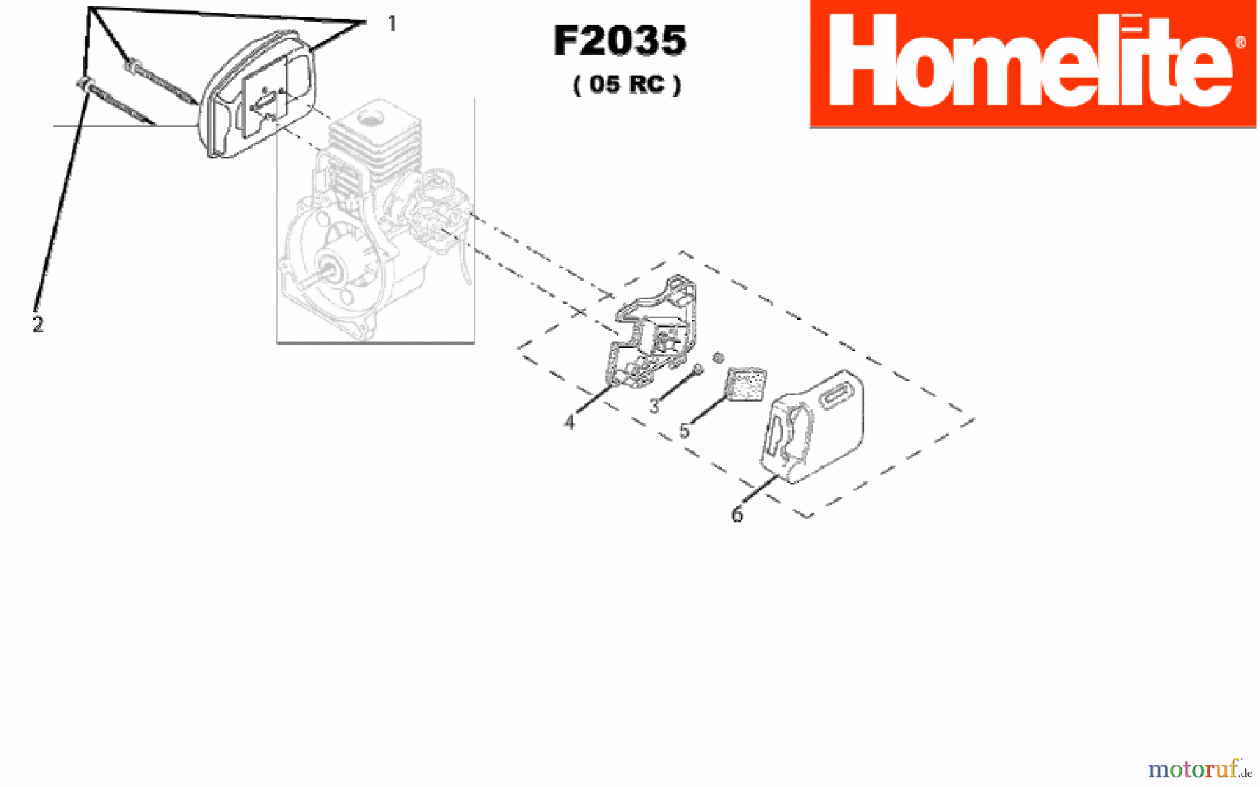  Homelite Trimmer Benzin F2035 (Baujahr 2005-2010) Auspuff