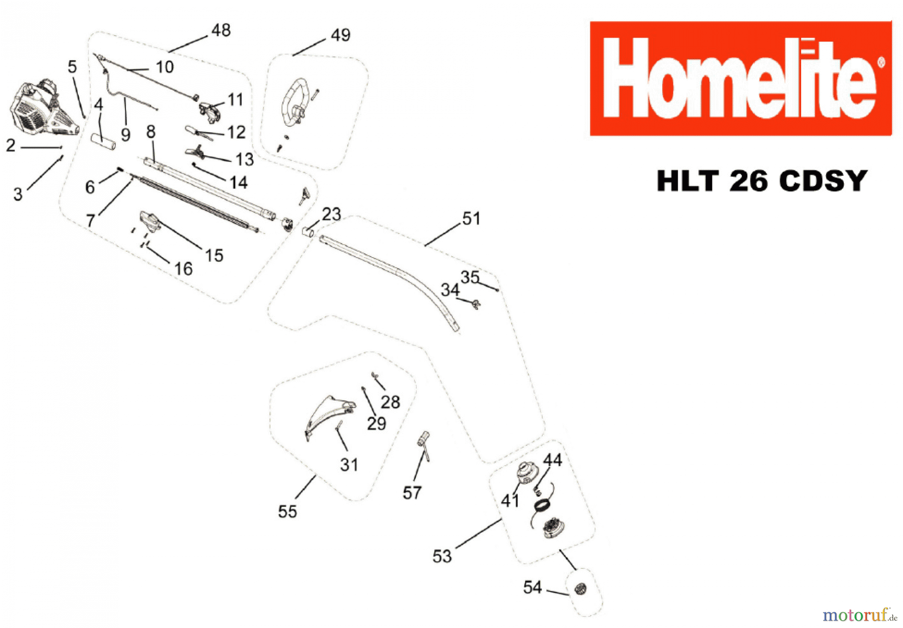  Homelite Trimmer Benzin HLT26CDSY Seite 1