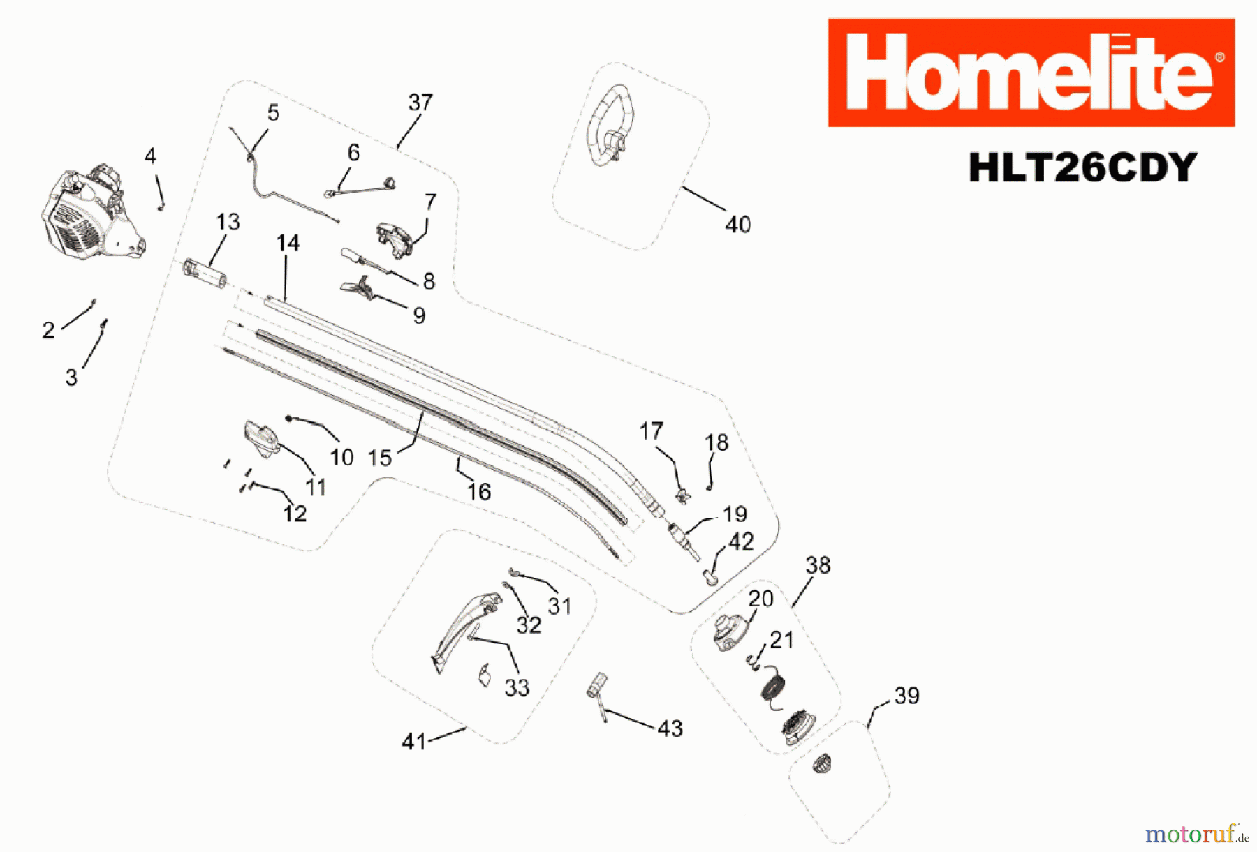  Homelite Trimmer Benzin HLT26CDY Seite 1