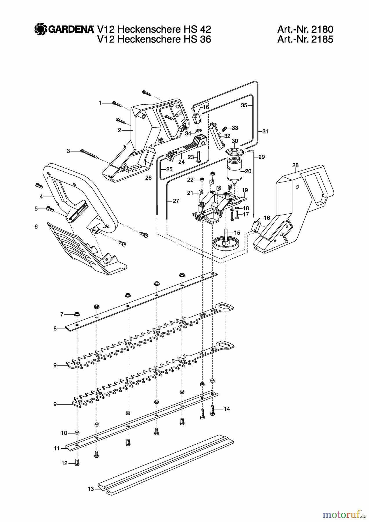 Gardena Heckenscheren V12 Heckenschere HS 42