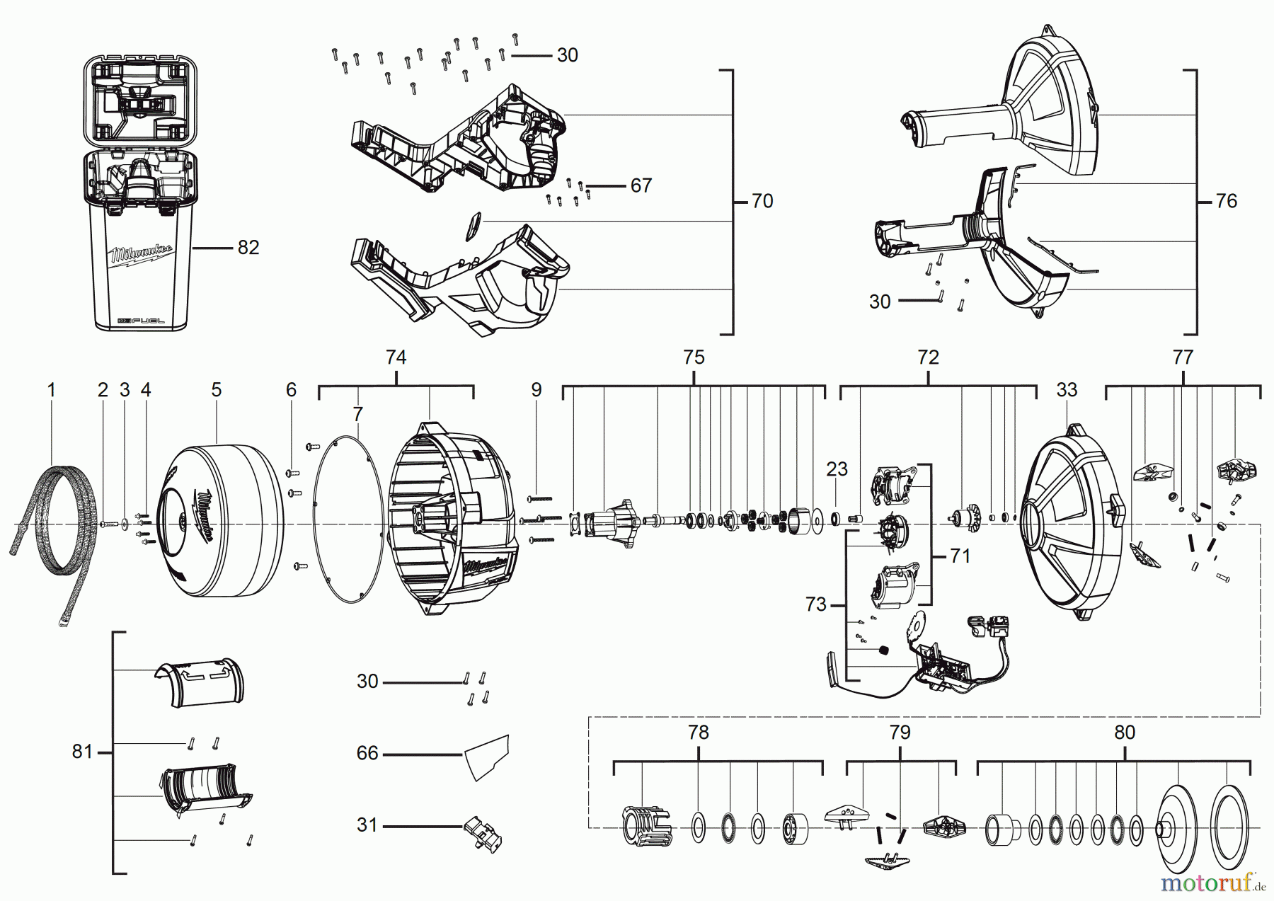  Milwaukee Akku-Geräte Rohrreiniger Handgehaltene Trommelmaschinen M18 FDCPF8 AKKU-ROHRREINIGER MIT 8-MM-SPIRALE Seite 1