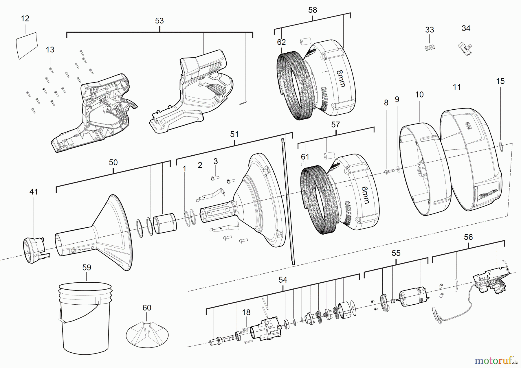  Milwaukee Akku-Geräte Rohrreiniger Handgehaltene Trommelmaschinen M12 BDC6 AKKU-ROHRREINIGER MIT 6-MM-SPIRALE Seite 1