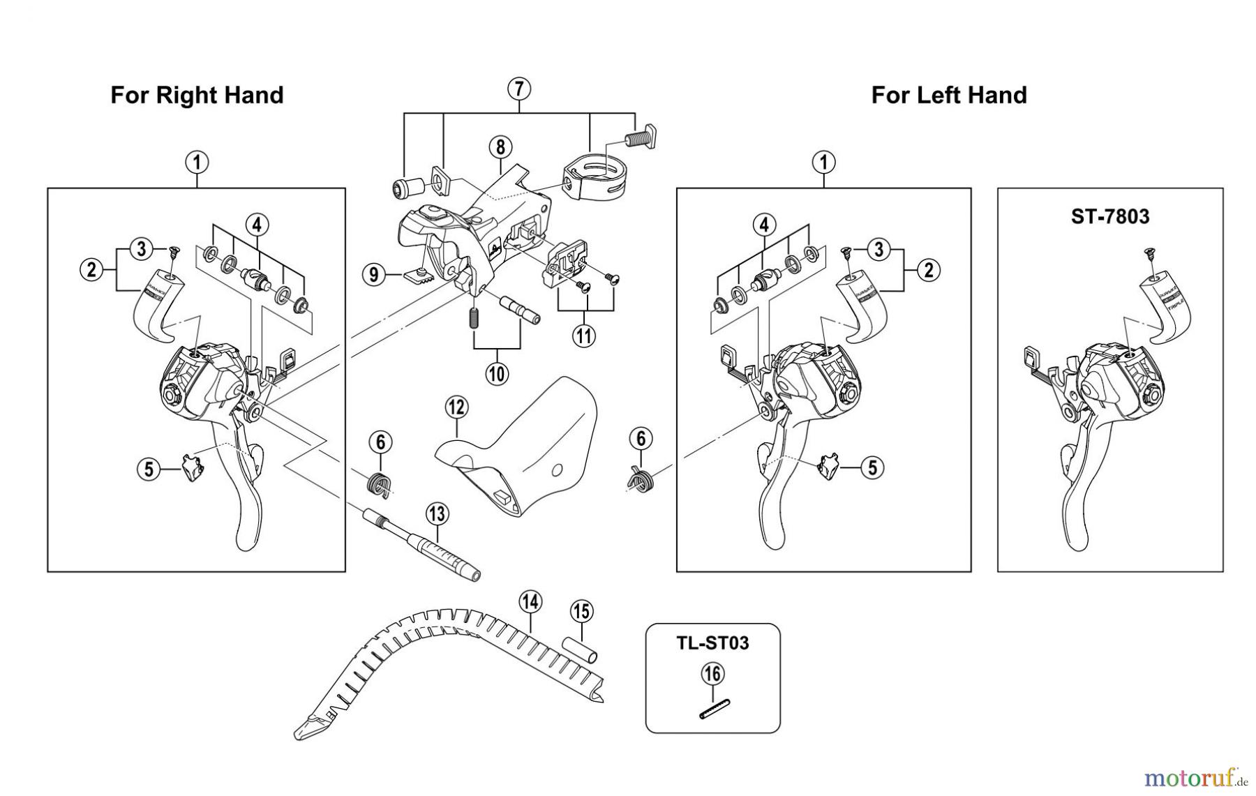  Shimano ST Rapidfire- Schaltbremshebel ST-7803, ST-7801 DURA-ACE Dual Control Lever