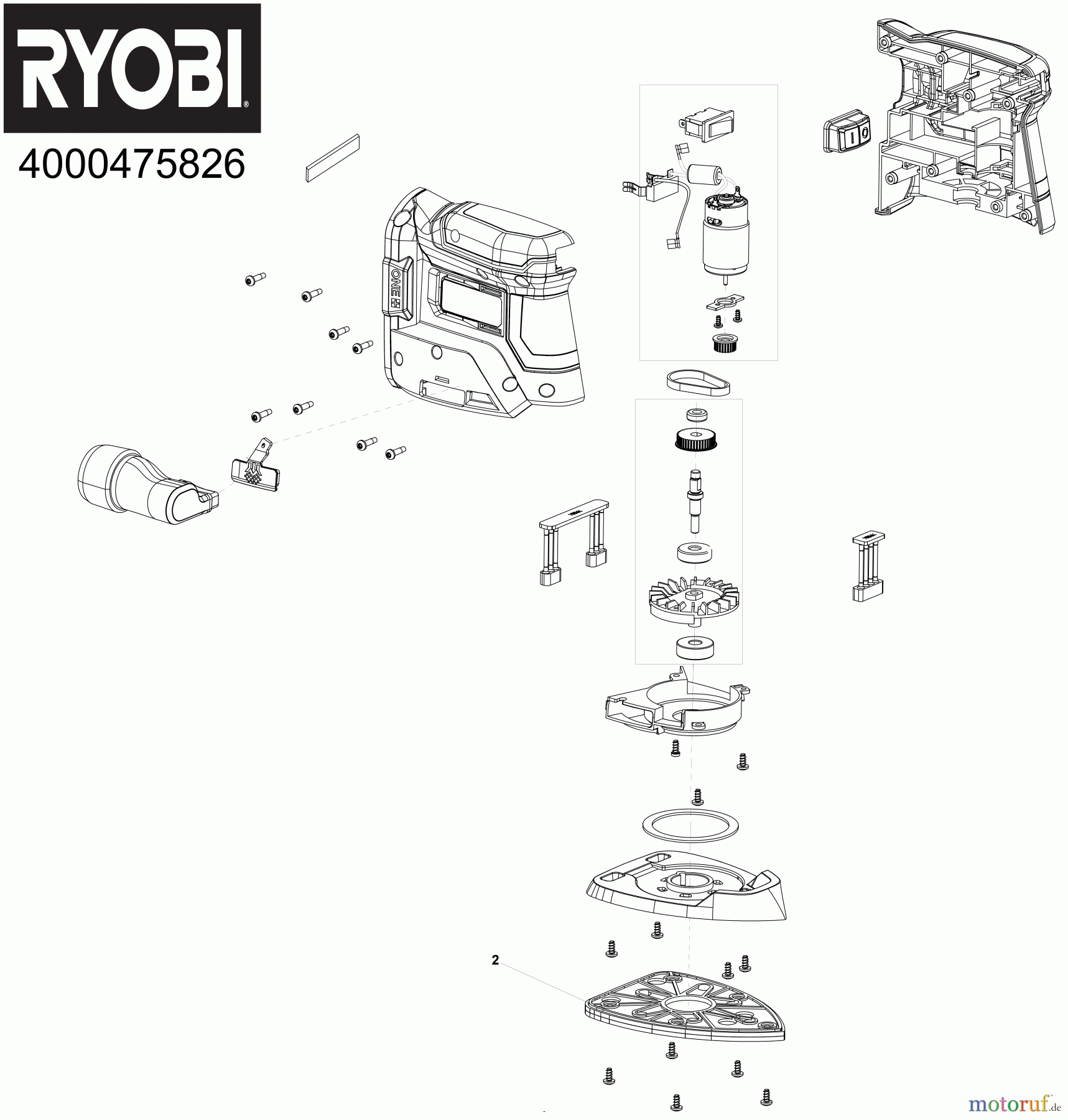  Ryobi Schleifgeräte Delta- und Multischleifgeräte RPS18 18 V ONE+ Delta Schleifer Seite 1