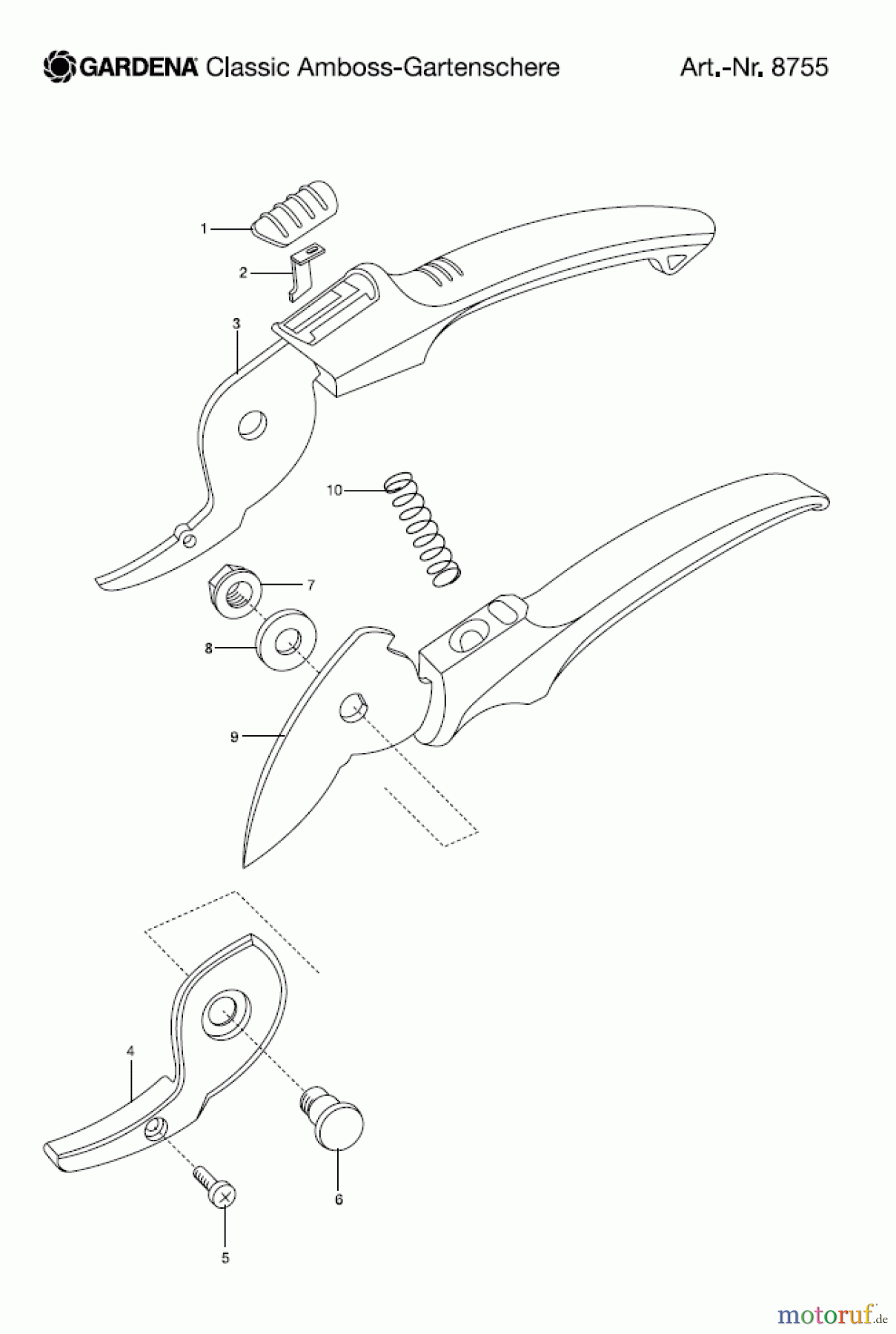  Gardena Gartenschere Classic Amboss-Gartenschere