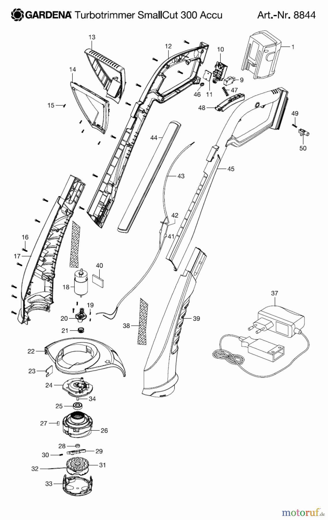  Gardena Trimmer Turbotrimmer SmallCut 300 Accu