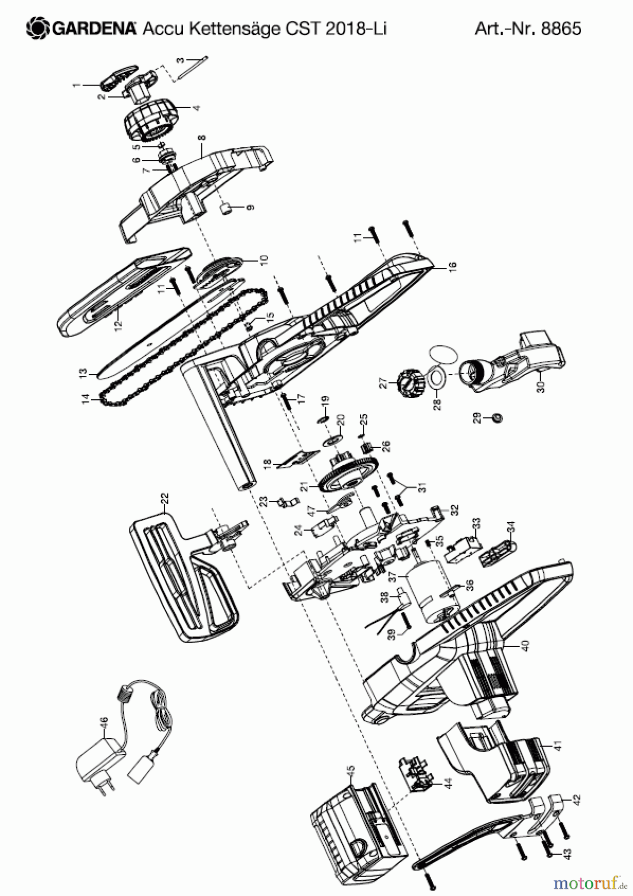  Gardena Kettensägen Accu-Kettensäge CST 2018-Li
