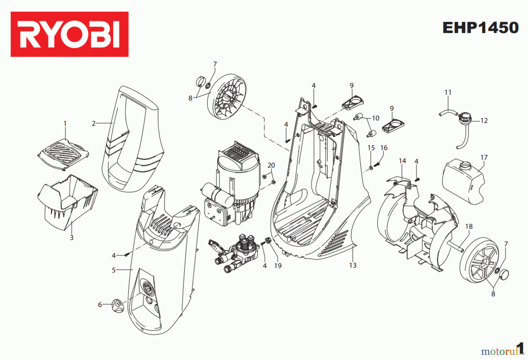  Ryobi Hochdruckreiniger EHP1450 Seite1