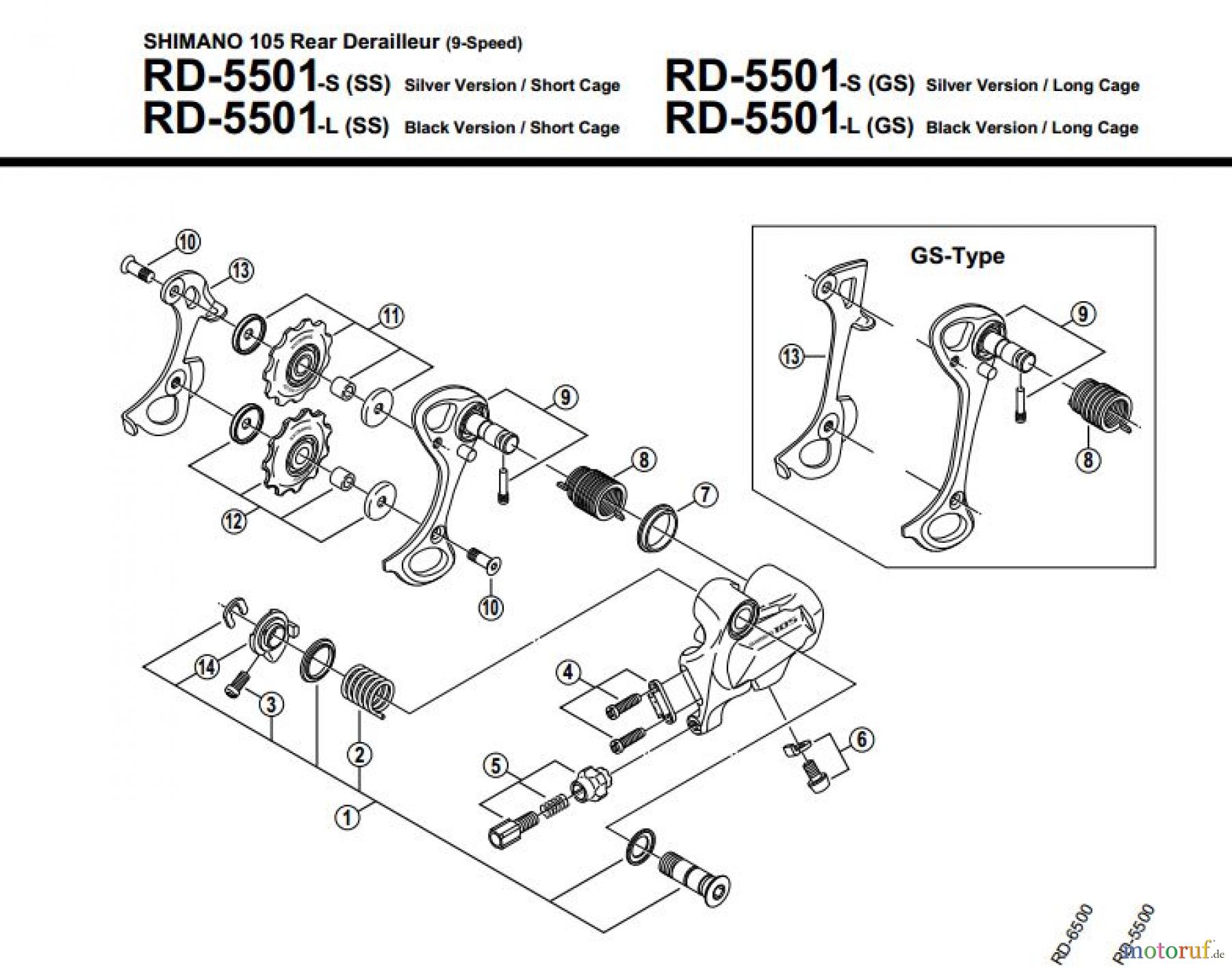  Shimano RD Rear Derailleur - Schaltwerk RD-5501