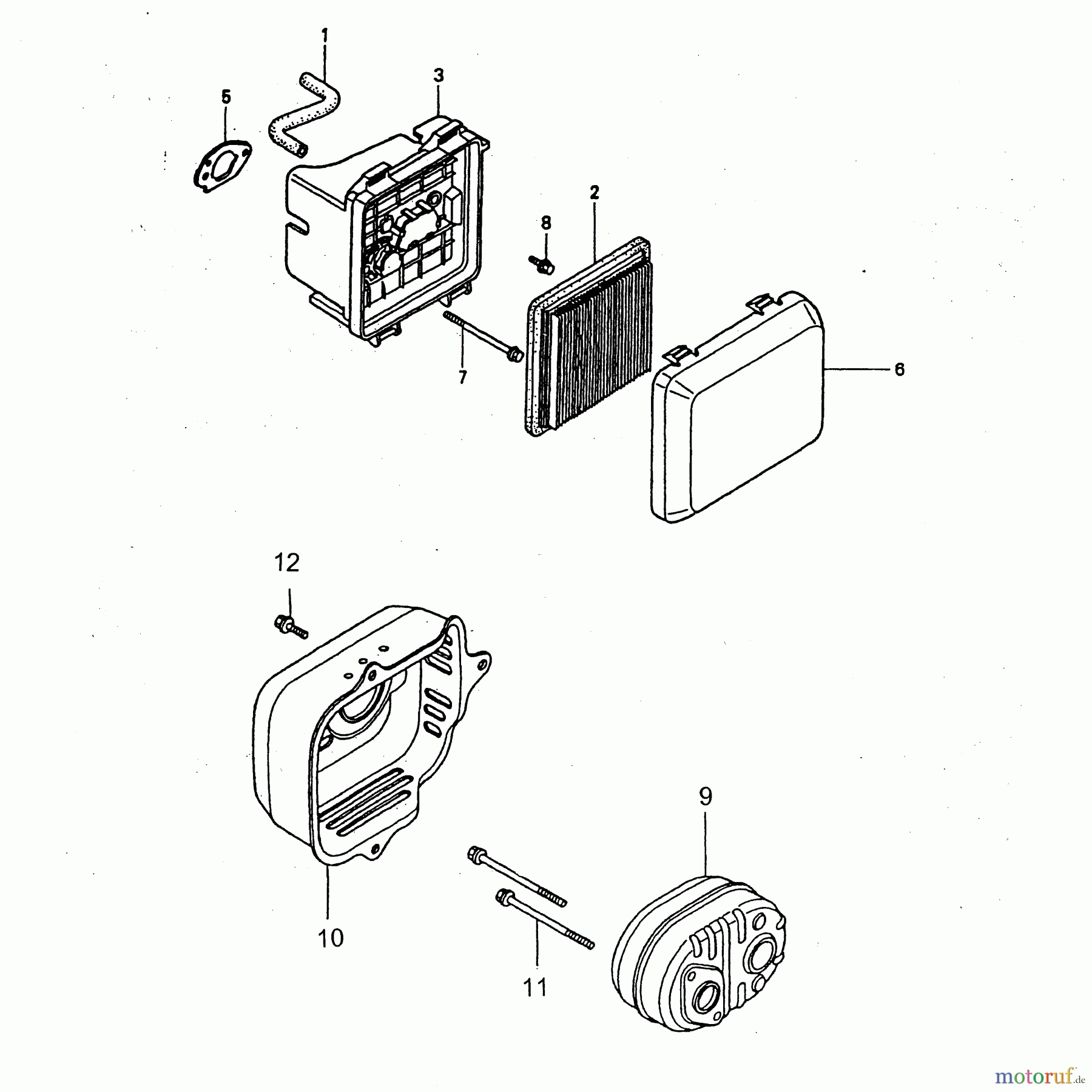  Wolf-Garten Benzinmotoren Honda GCV 135 2098070  (2003) Auspuff, Luftfilter