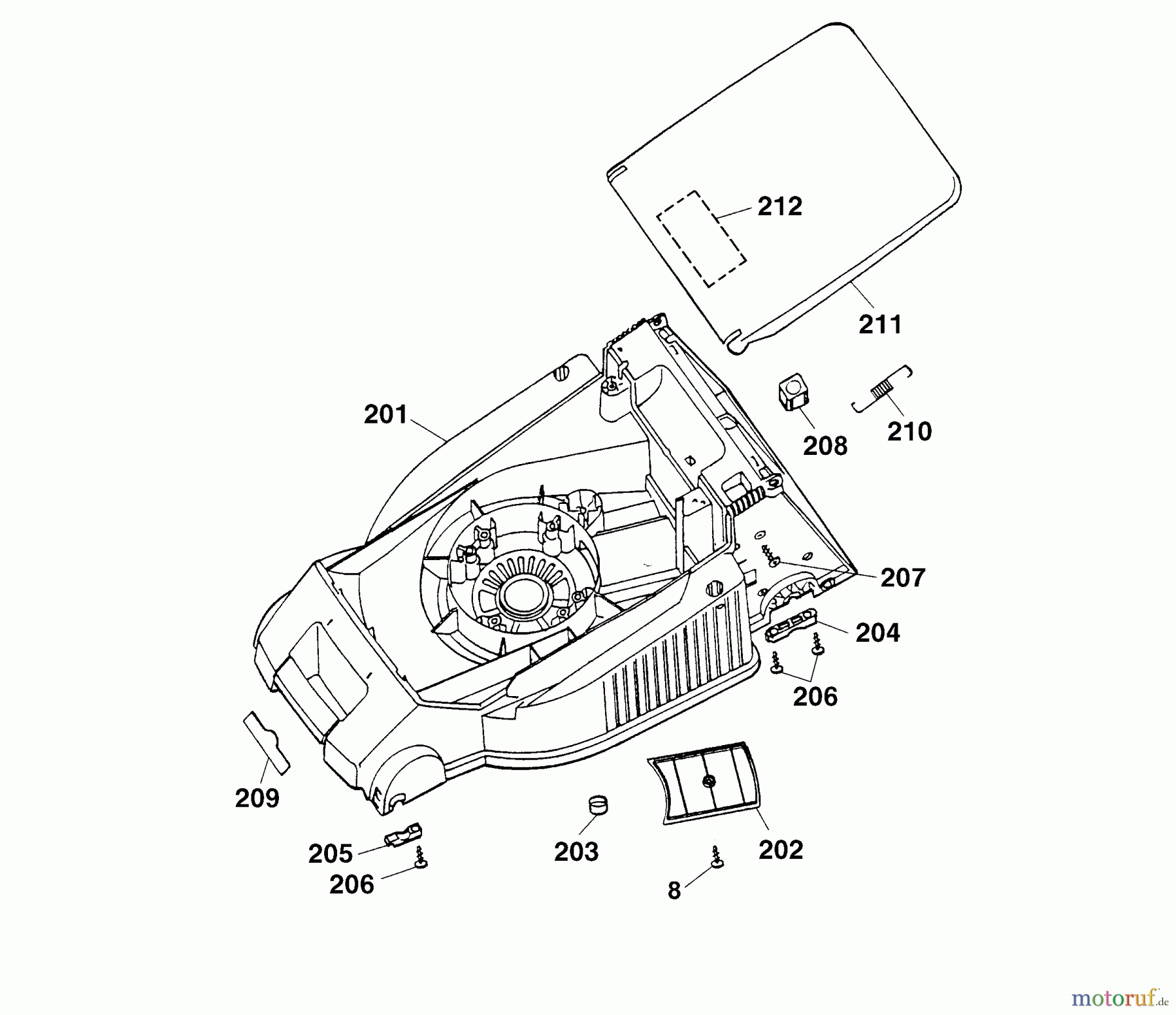  Wolf-Garten Elektromäher 2.40 E 4961680 Serie B  (2004) Mähwerksgehäuse