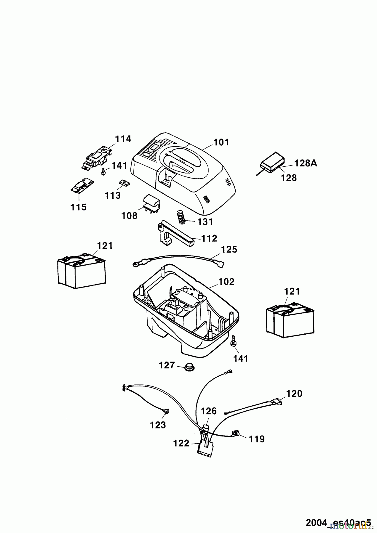  Wolf-Garten Akkumäher Esprit 40 AC 4042000 Serie E  (2004) Elektroteile
