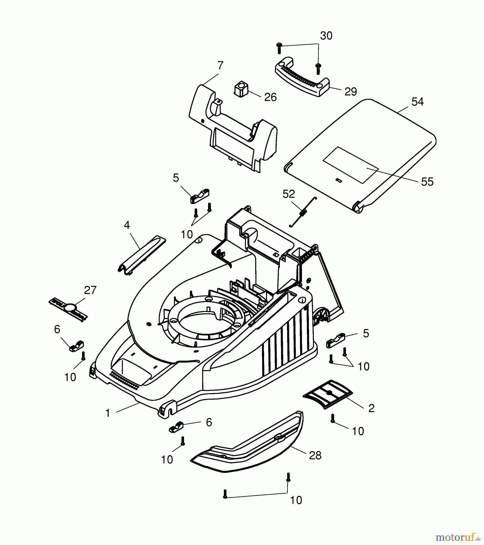  Wolf-Garten Motormäher mit Antrieb Esprit 40 BA 4005000 Serie E  (2004) Mähwerksgehäuse