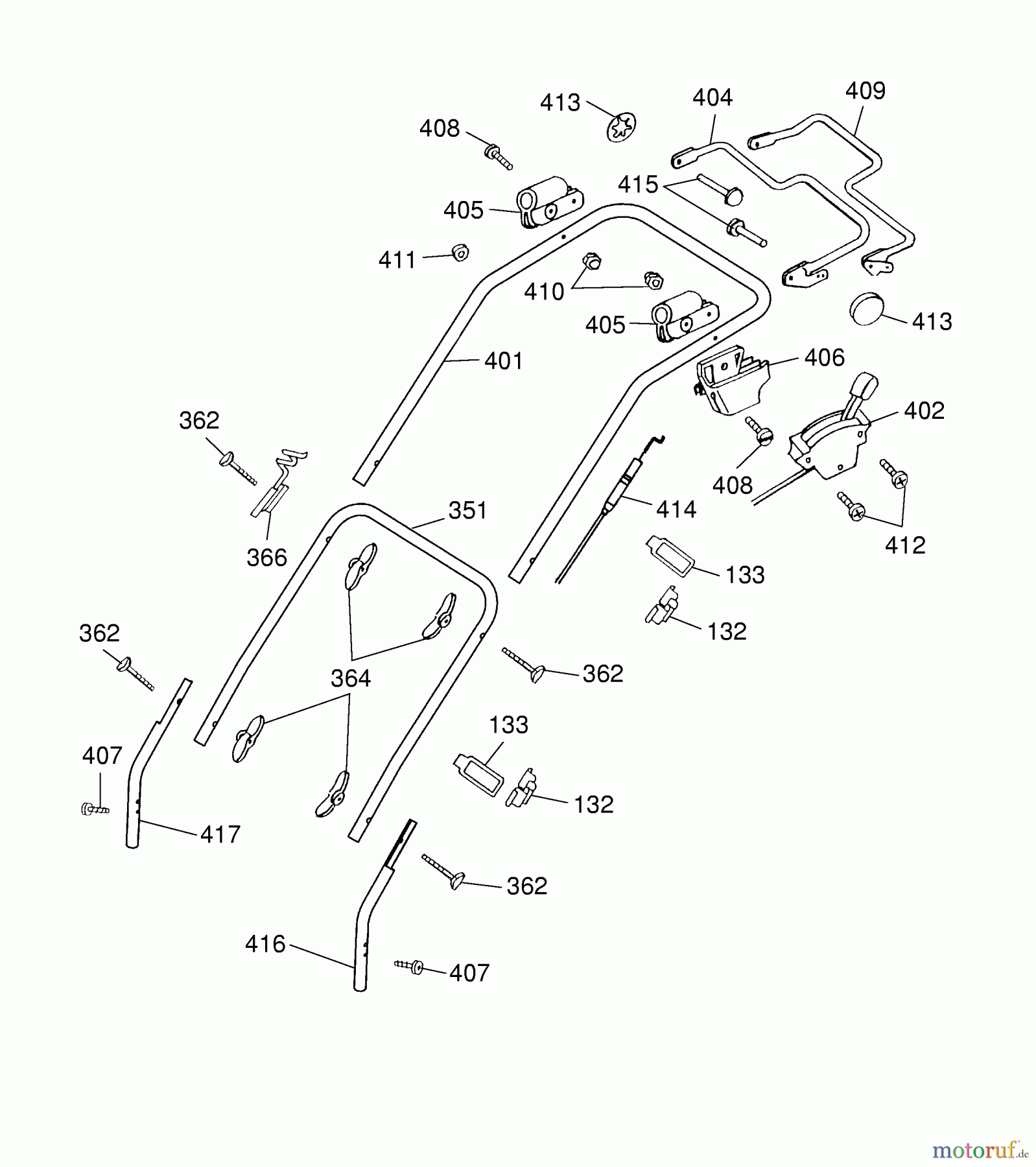 Wolf-Garten Motormäher mit Antrieb Esprit 40 BA 4005000 Serie E (2004) Holm