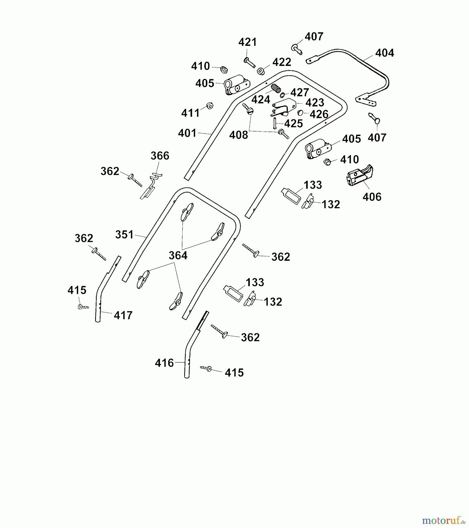  Wolf-Garten Motormäher Esprit 40 TM 4004000 Serie B  (2004) Holm