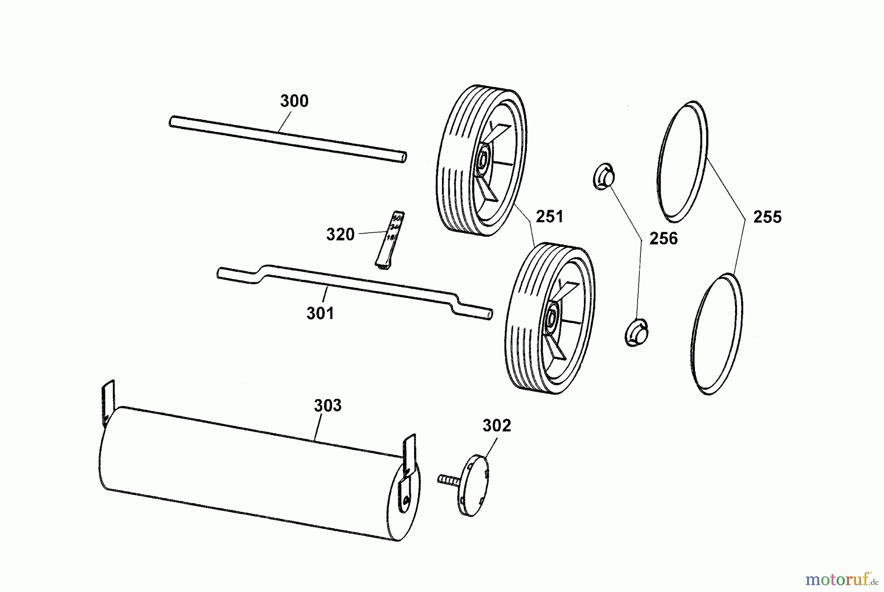 Wolf-Garten Elektromäher Picco 32 E 4901003 Serie G, H (2005) Räder, Schnitthöhenverstellung
