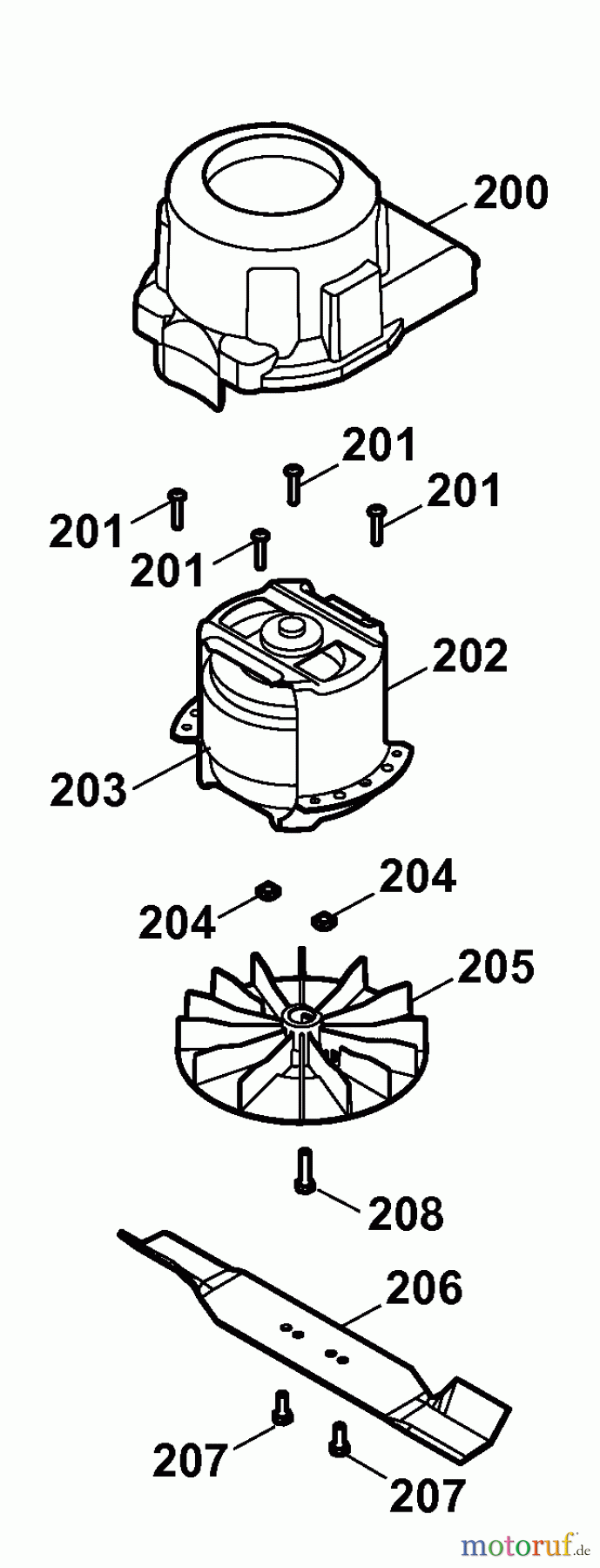  Wolf-Garten Elektromäher 2.32 E-1 4905002 Serie A  (2009) Messer, Messeraufnahme, Motor