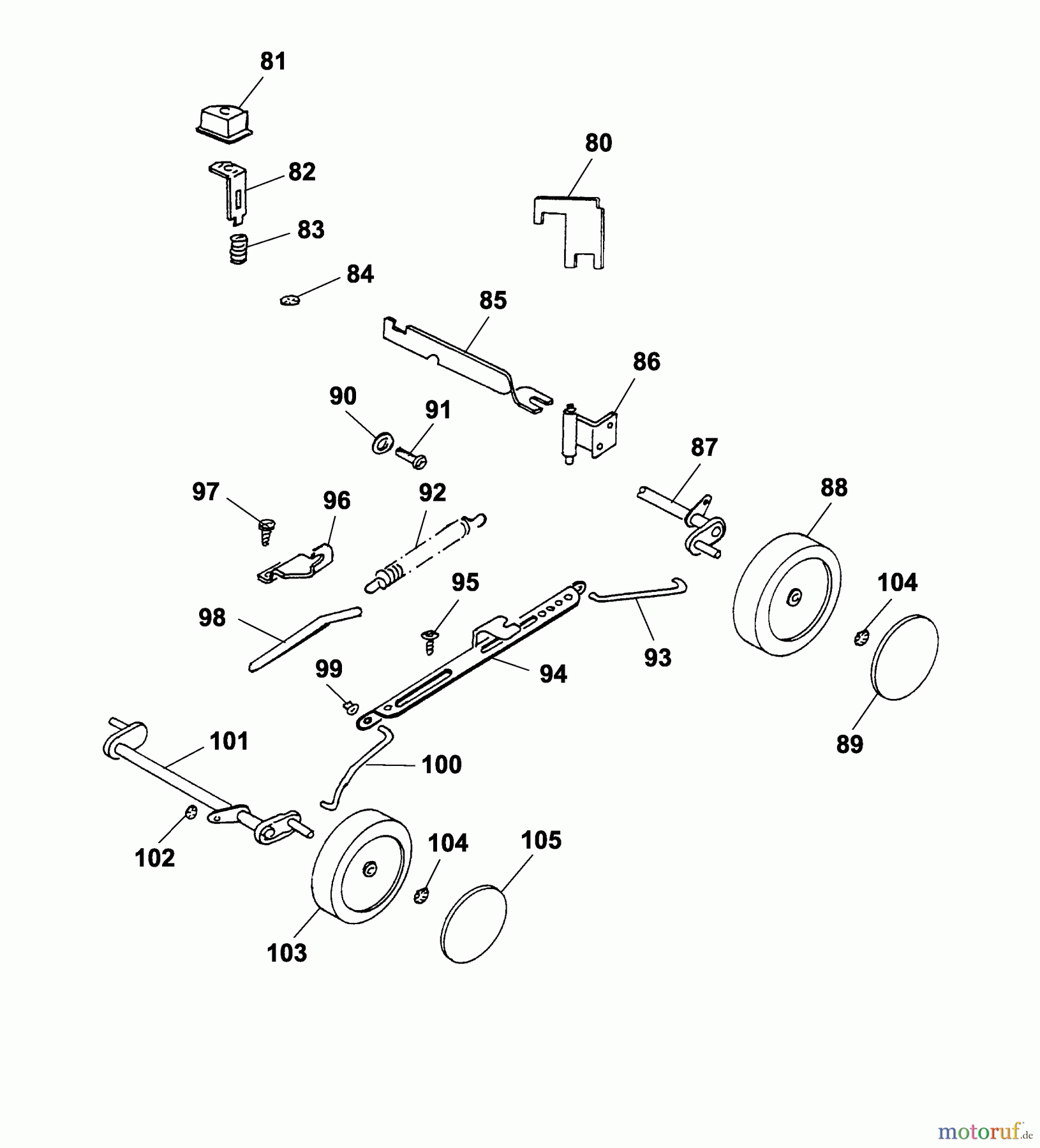 Wolf-Garten Elektromäher 2.36 EK 4906684 Serie B (2005) Höhenverstellung, Räder
