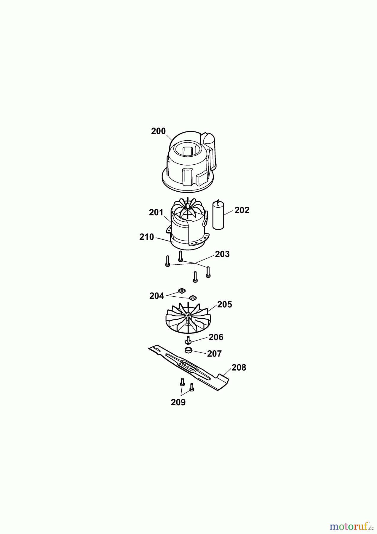  Wolf-Garten Elektromäher Power Edition 37 E 4927000 Serie E  (2009) Messer, Messeraufnahme, Motor