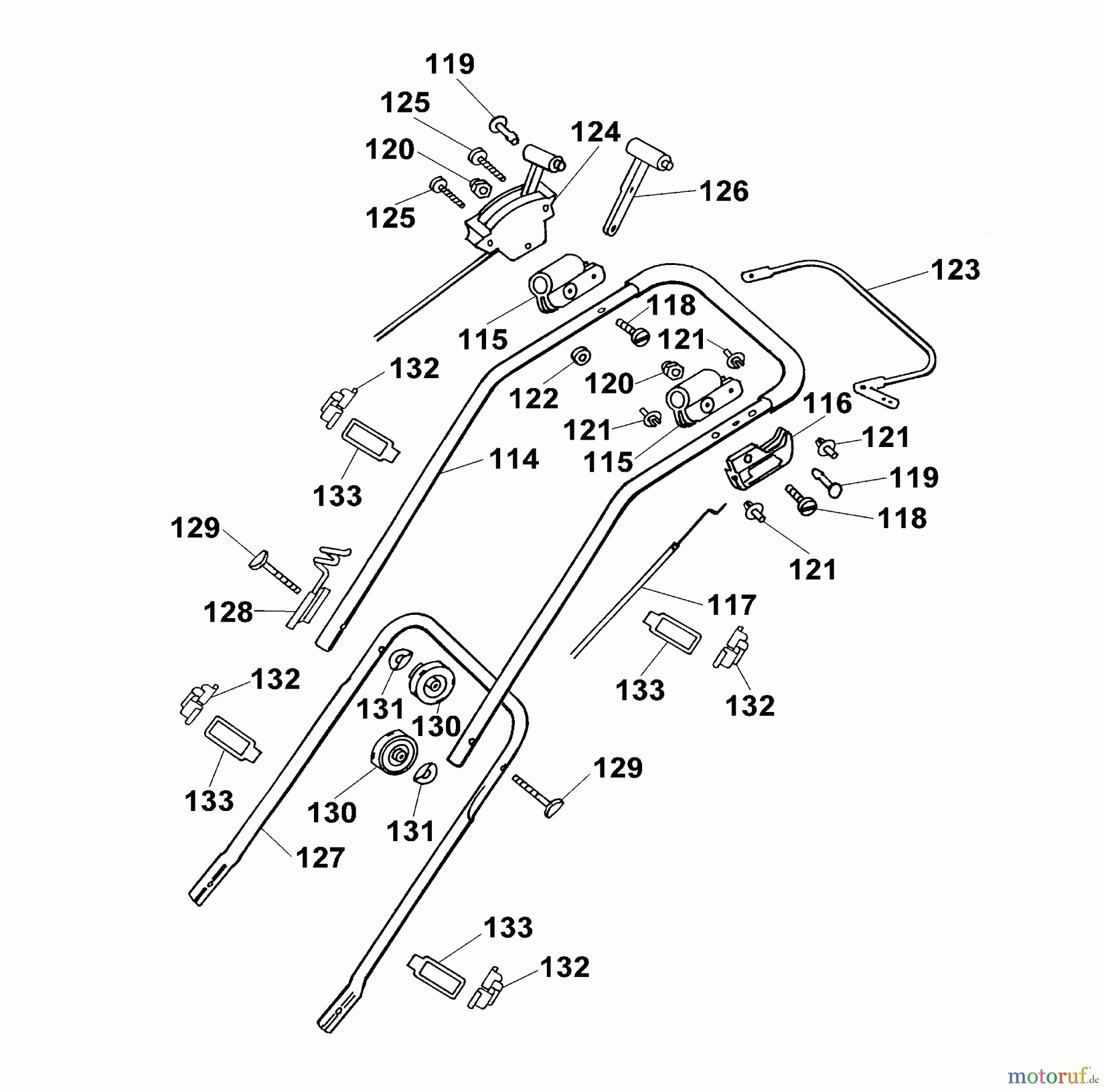  Wolf-Garten Motormäher Concept 47 B 6430000 Serie A  (1999) Holm