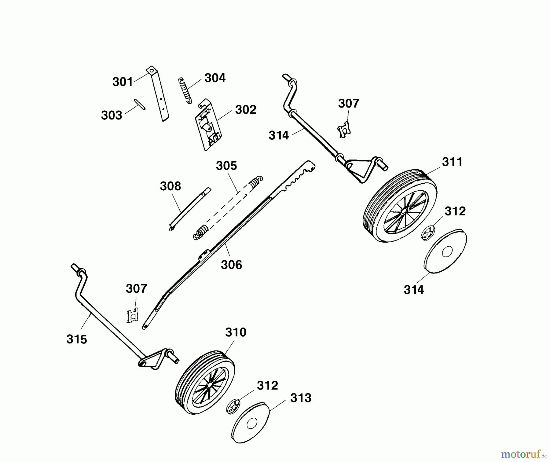  Wolf-Garten Elektromäher 6.40 E 4950000 Serie B, C  (2004) Höhenverstellung, Räder