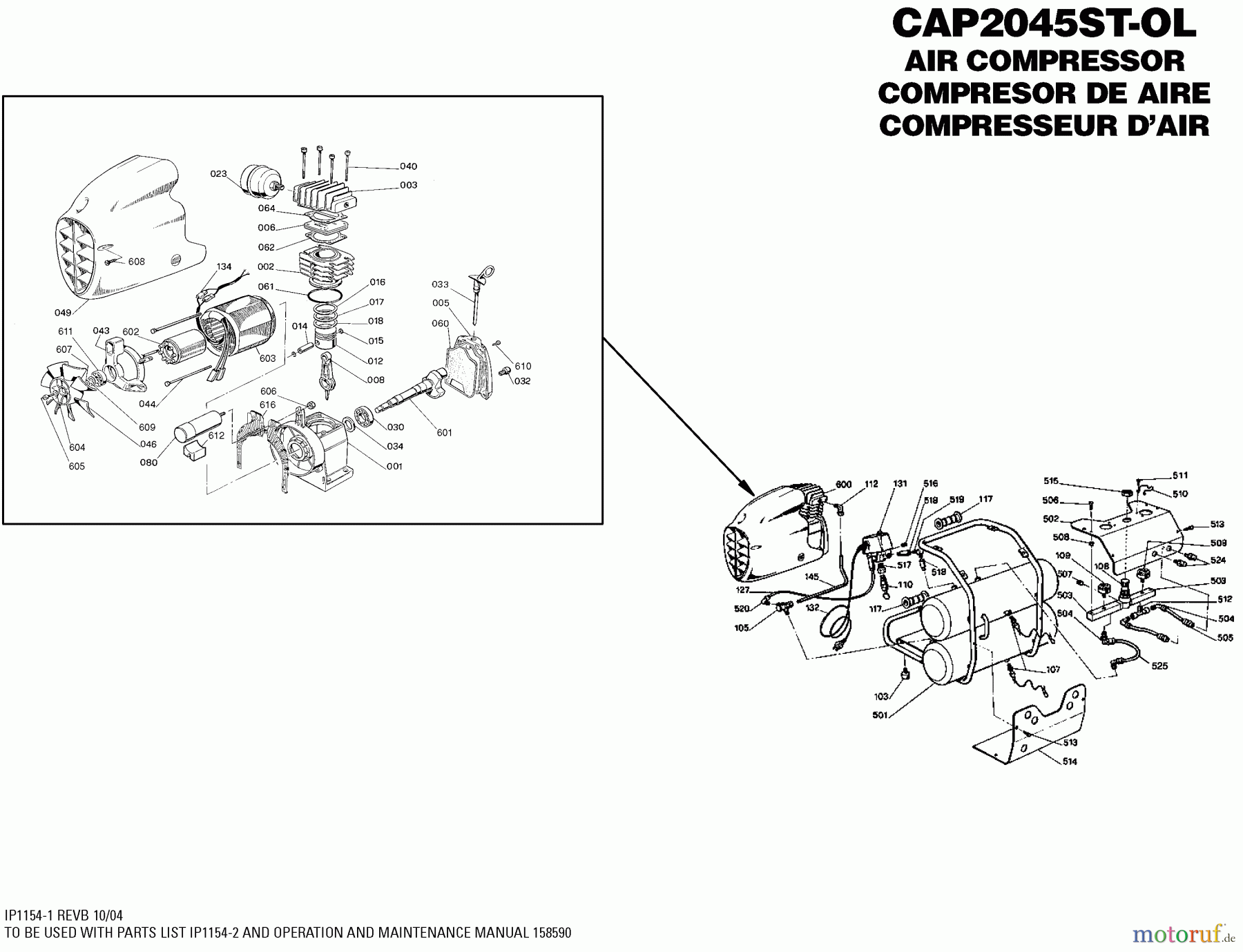  BOSTITCH COMPRESSORS AIR COMPRESSOR CAP2045ST-OL Seite 1