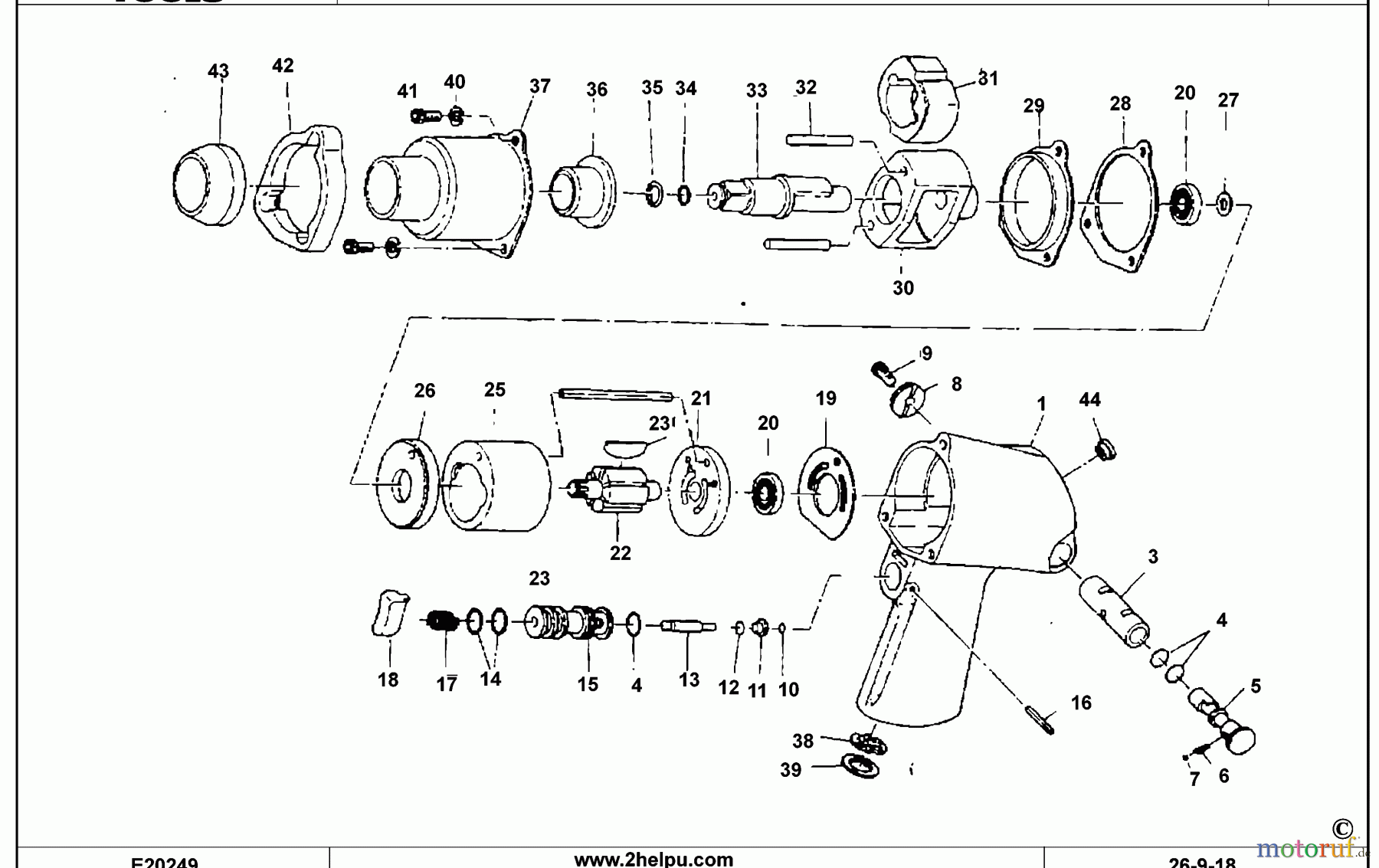  MAC POWER TOOLS SCHLAGSCHRAUBENSCHL. AW226 Seite 1
