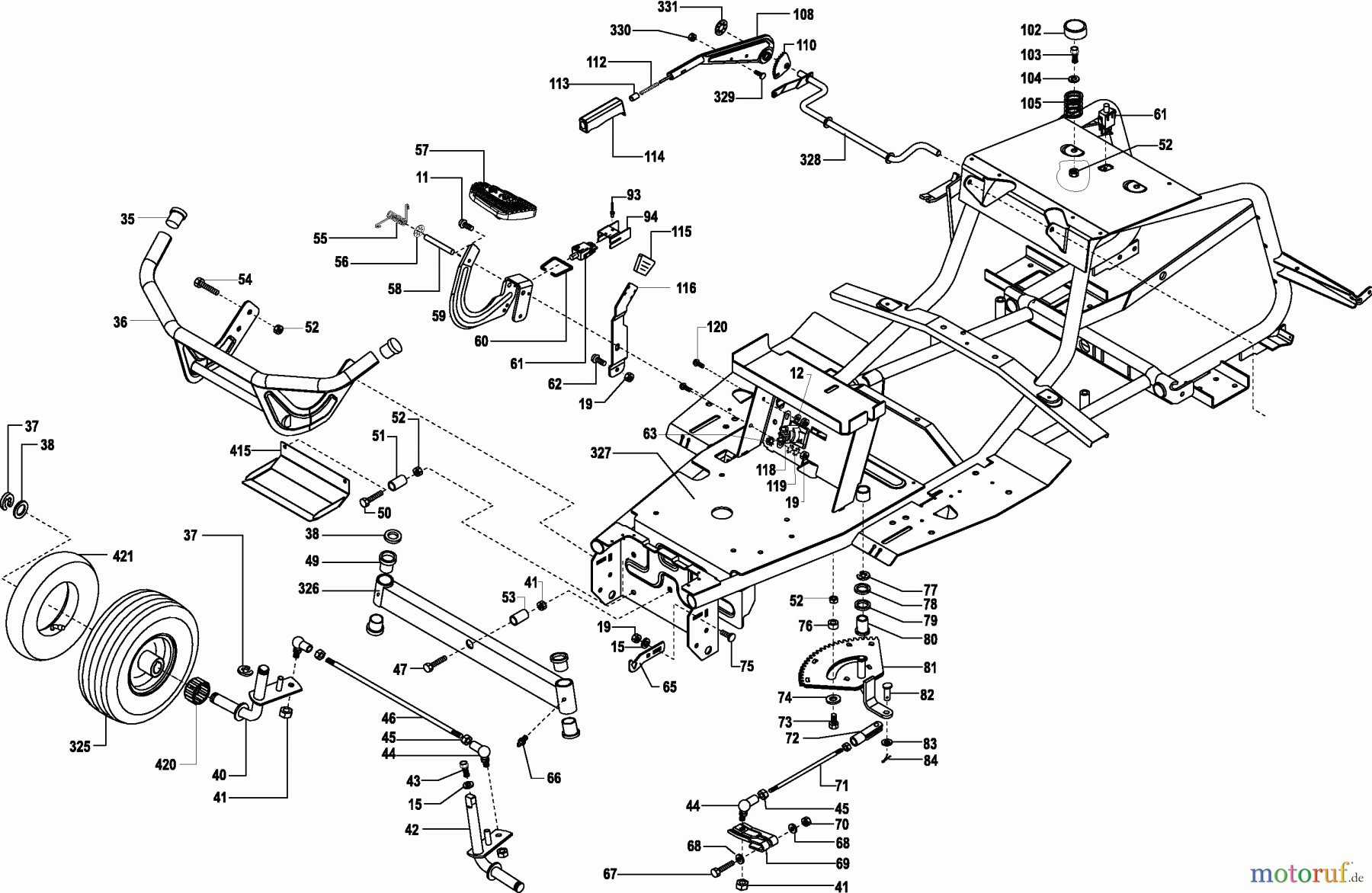  Dolmar Rasentraktoren TM-102.17 H TM-102.17 H (2002) 2  RAHMENSATZ