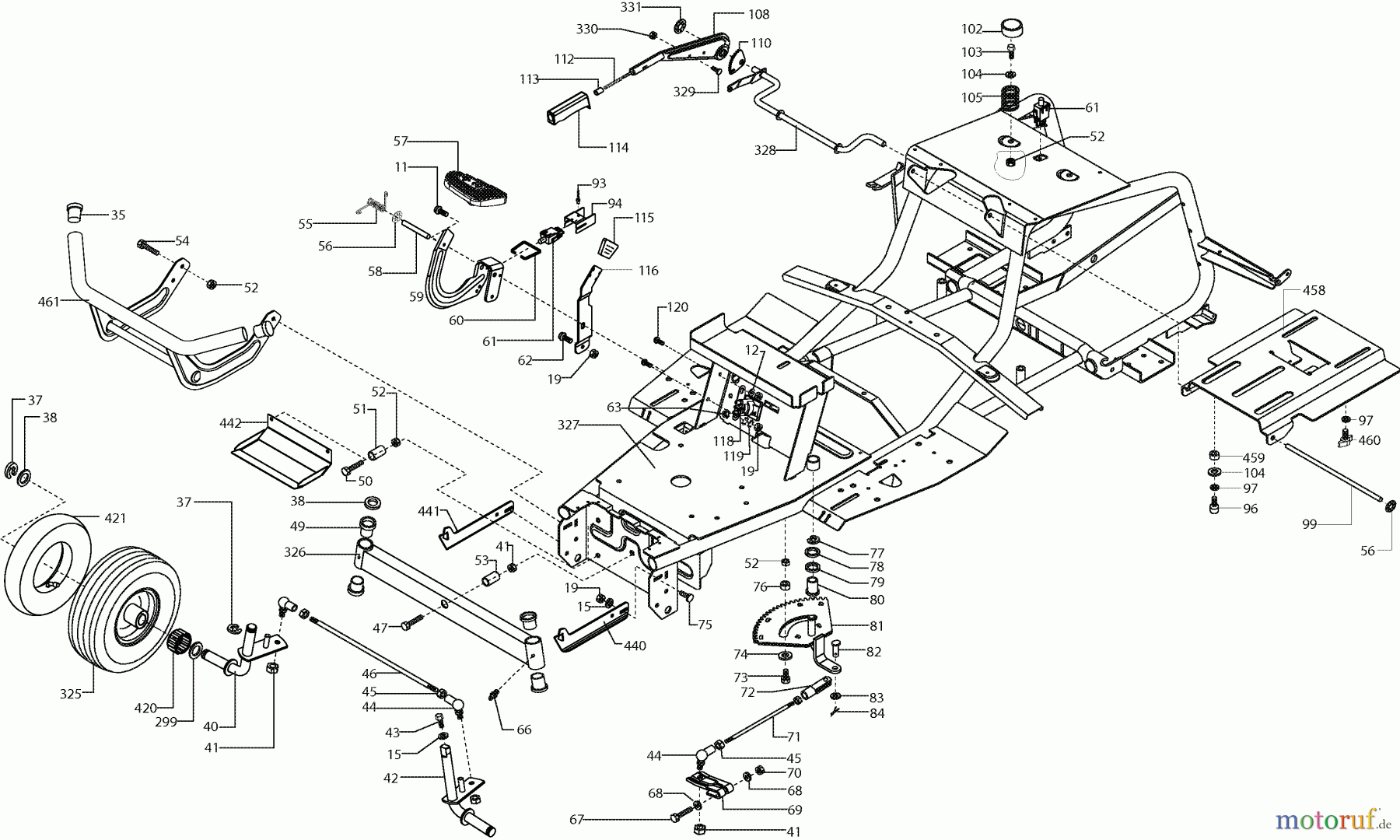  Dolmar Rasentraktoren TM-102.13 TM-102.13 (2003) 2  RAHMENSATZ