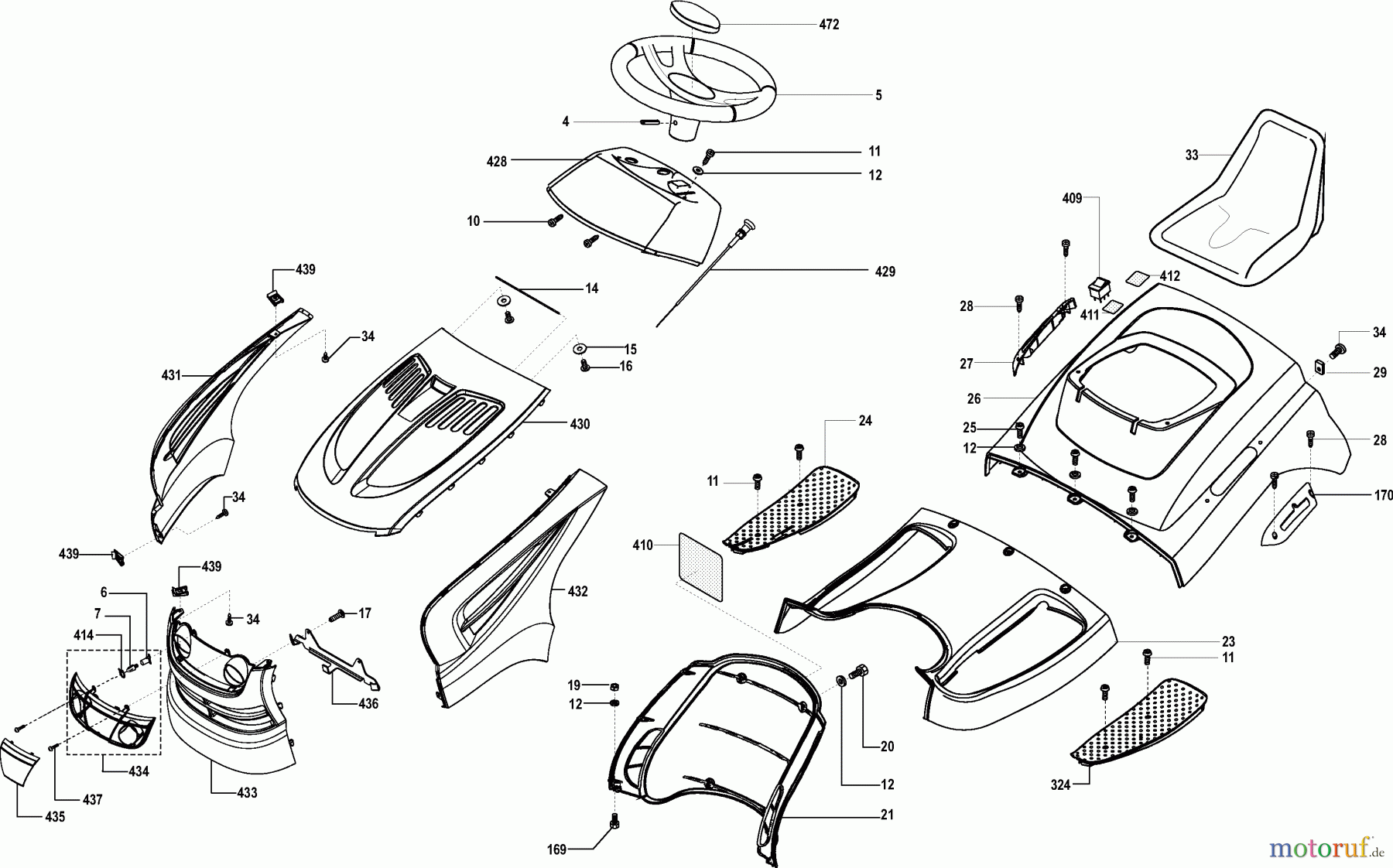Dolmar Rasentraktoren TM-102.18 H2 TM-102.18 H2 (2004) 1 KARROSSERIE