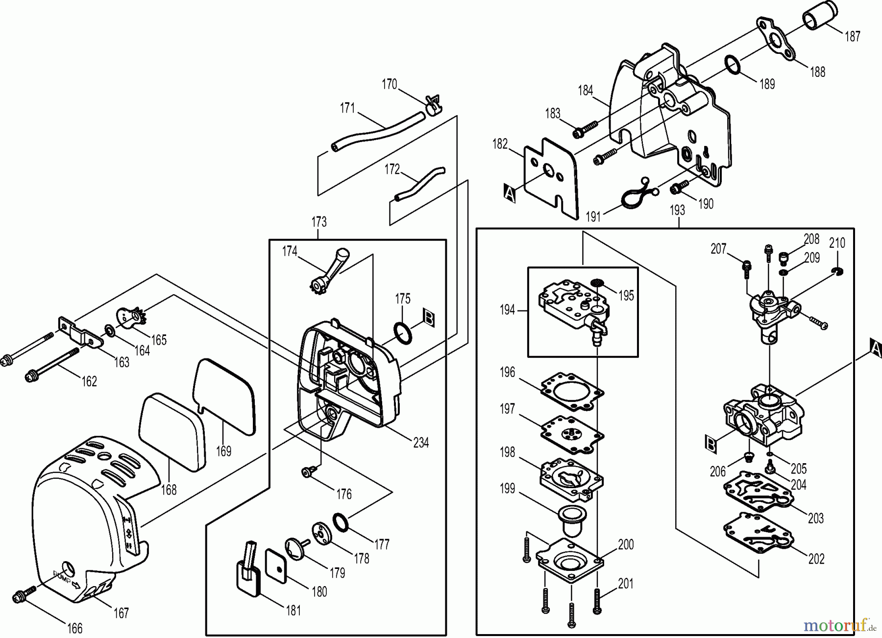 Dolmar Motorsensen & Trimmer Benzin 4-Takt MS-245.4 U (USA) 3 Vergaser, Luftfilter