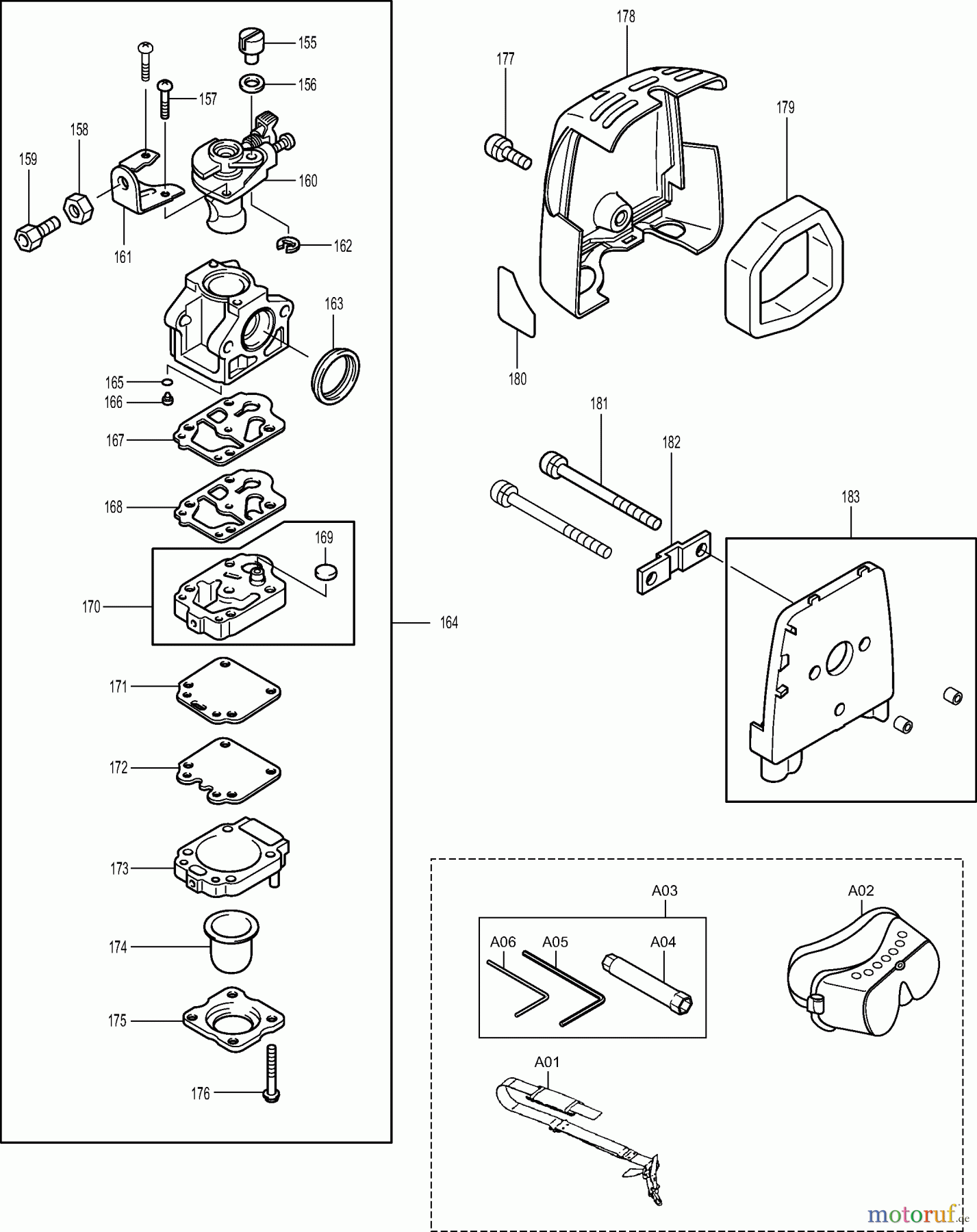  Dolmar Heckenscheren Benzin MH-2556 (USA) MH-2556 (USA 2010=>) 5  Vergaser, Luftfilter, Zubehör