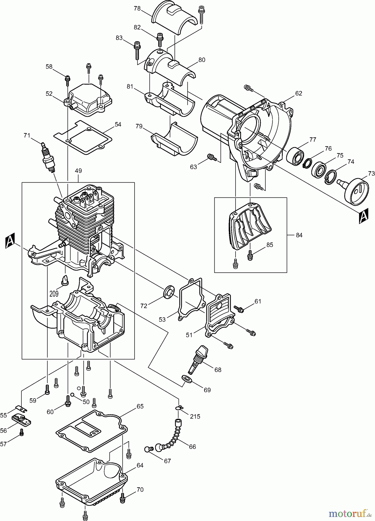  Dolmar Motorsensen & Trimmer Benzin 4-Takt MS-251.4 (USA) 3  Zylinder, Kurbelgehäuse
