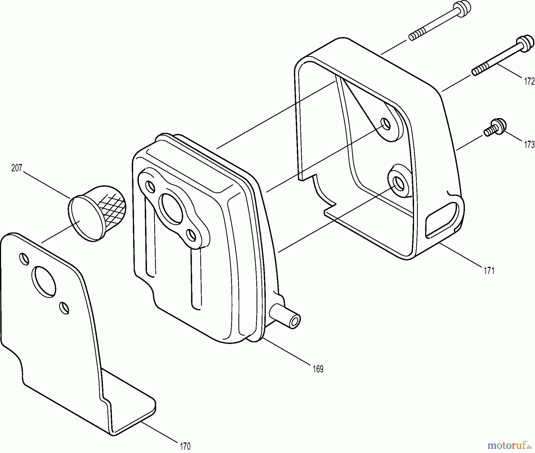  Dolmar Motorsensen & Trimmer Benzin 4-Takt MS-251.4 (USA) 9  Schalldämpfer