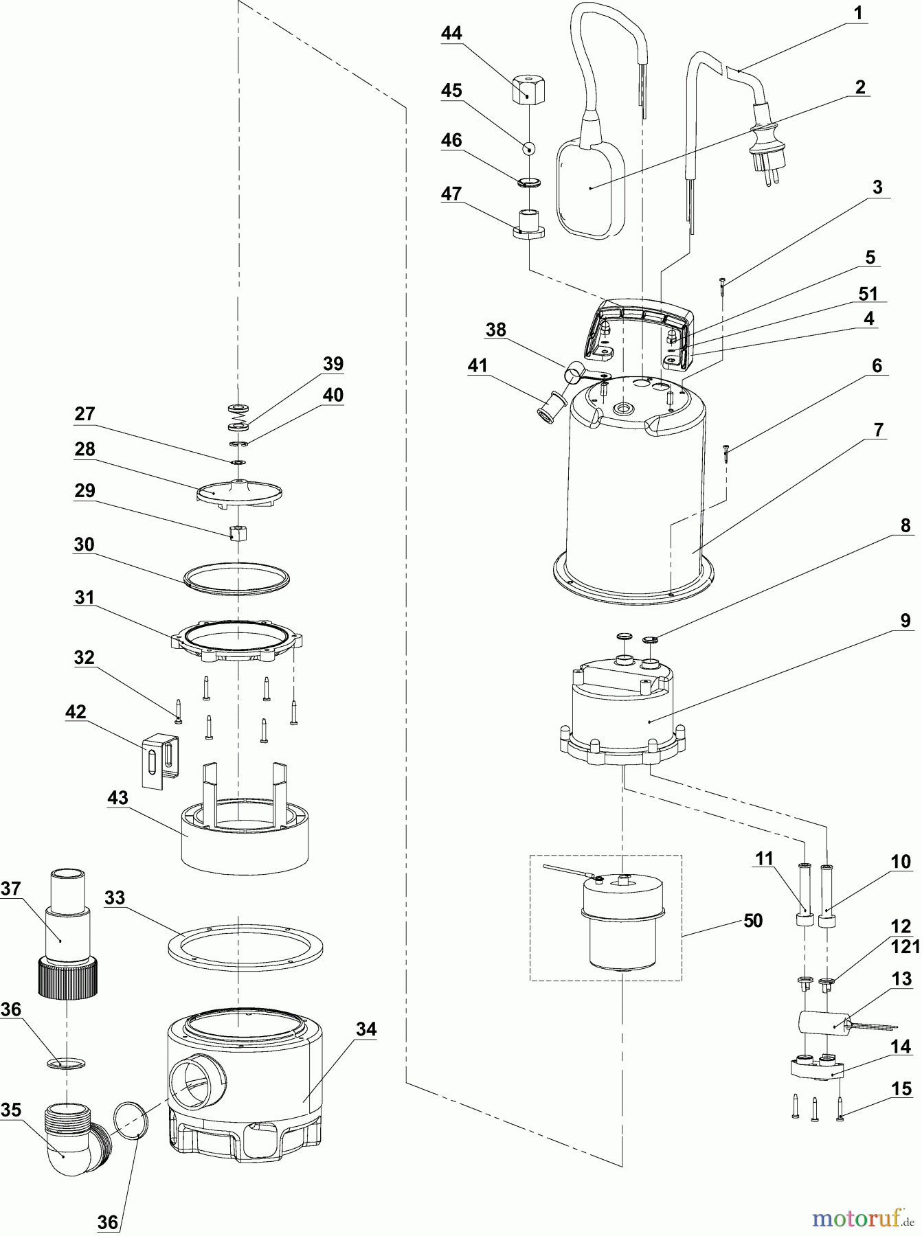  Dolmar Wasserpumpen Elektro EP1500DS 7  EP-1500 DS, PF1110