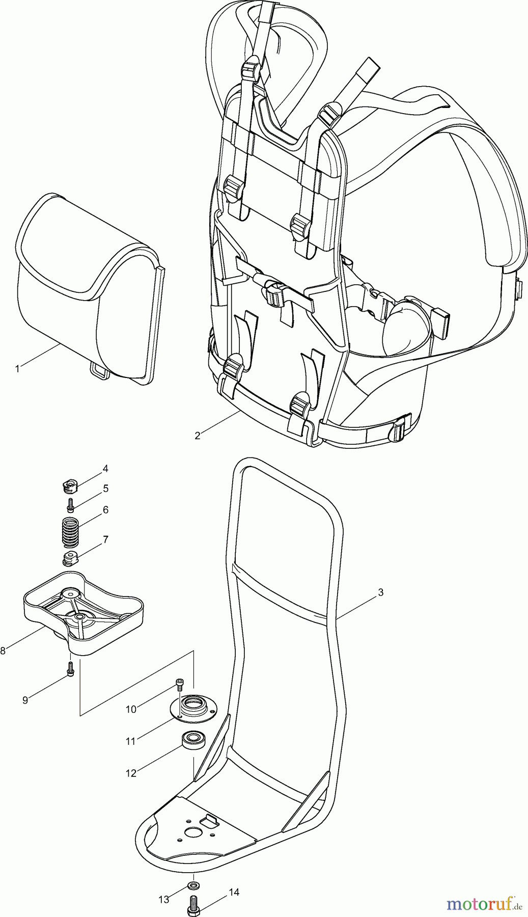  Dolmar Motorsensen & Trimmer Benzin 4-Takt MS43004R 1  Tragegestell