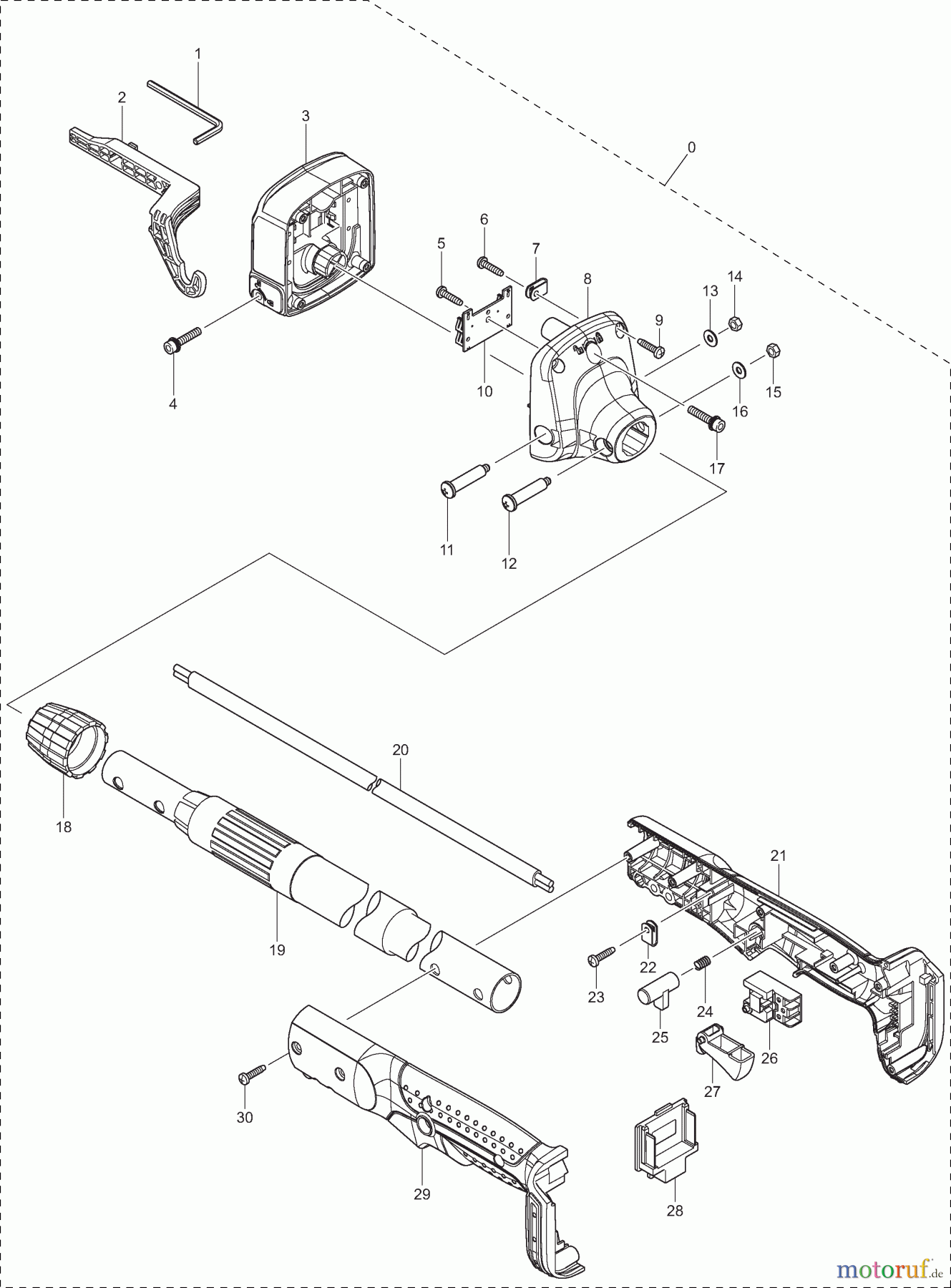 Dolmar Kettensägen Akku Kettensäge Anbaugeräte für Akkusägen Teleskopverlängerung für DUC122 1 Teleskopverlängerung 195595-7