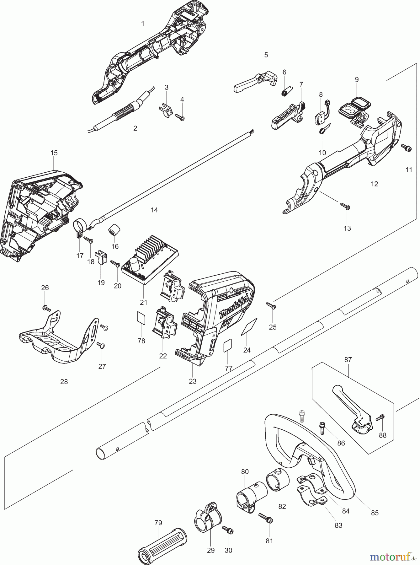  Dolmar Motorsensen & Trimmer Akku AT3725L 1  Handgriffe