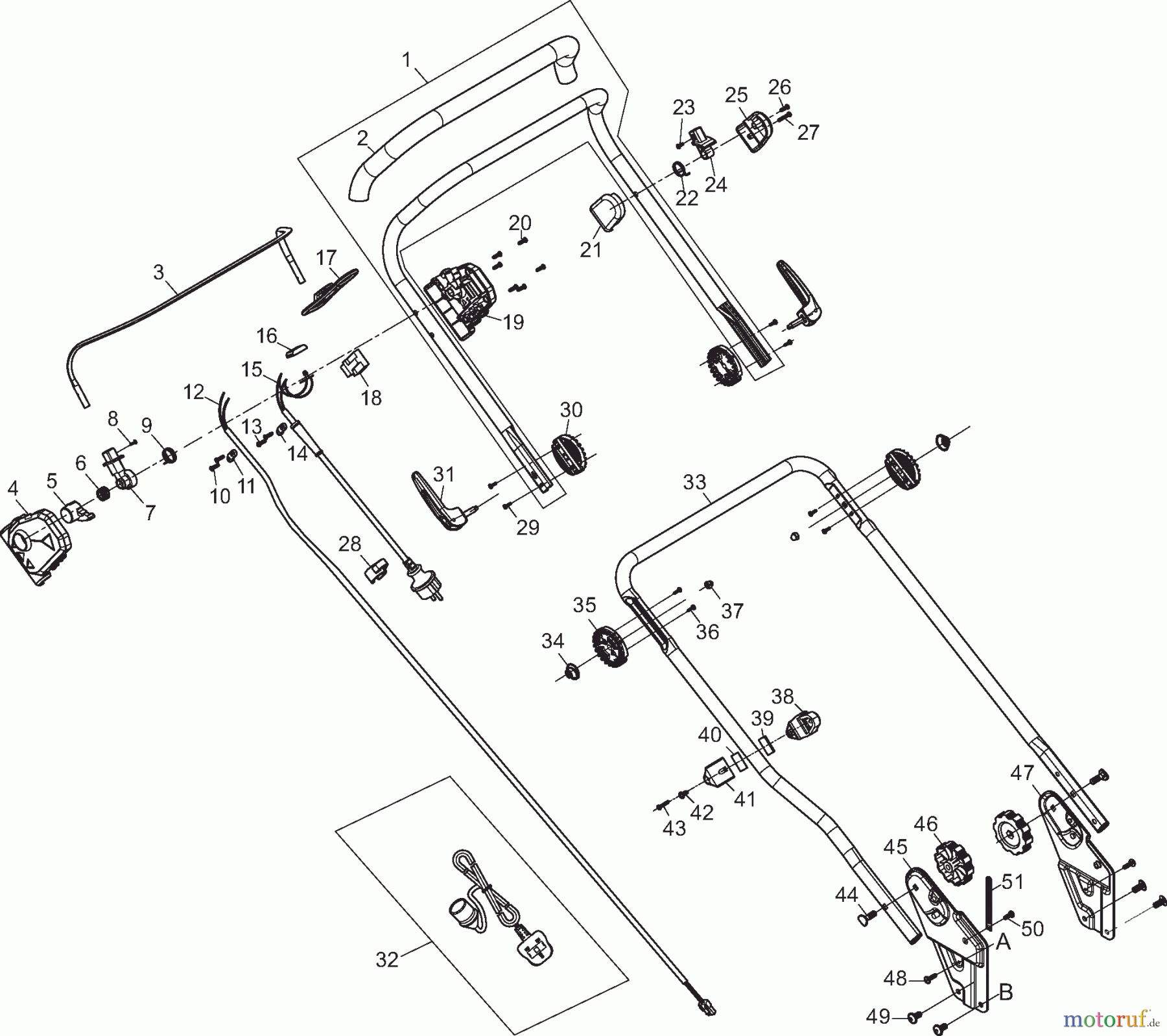  Dolmar Rasenmäher Elektro EM462 1  Führungsholm