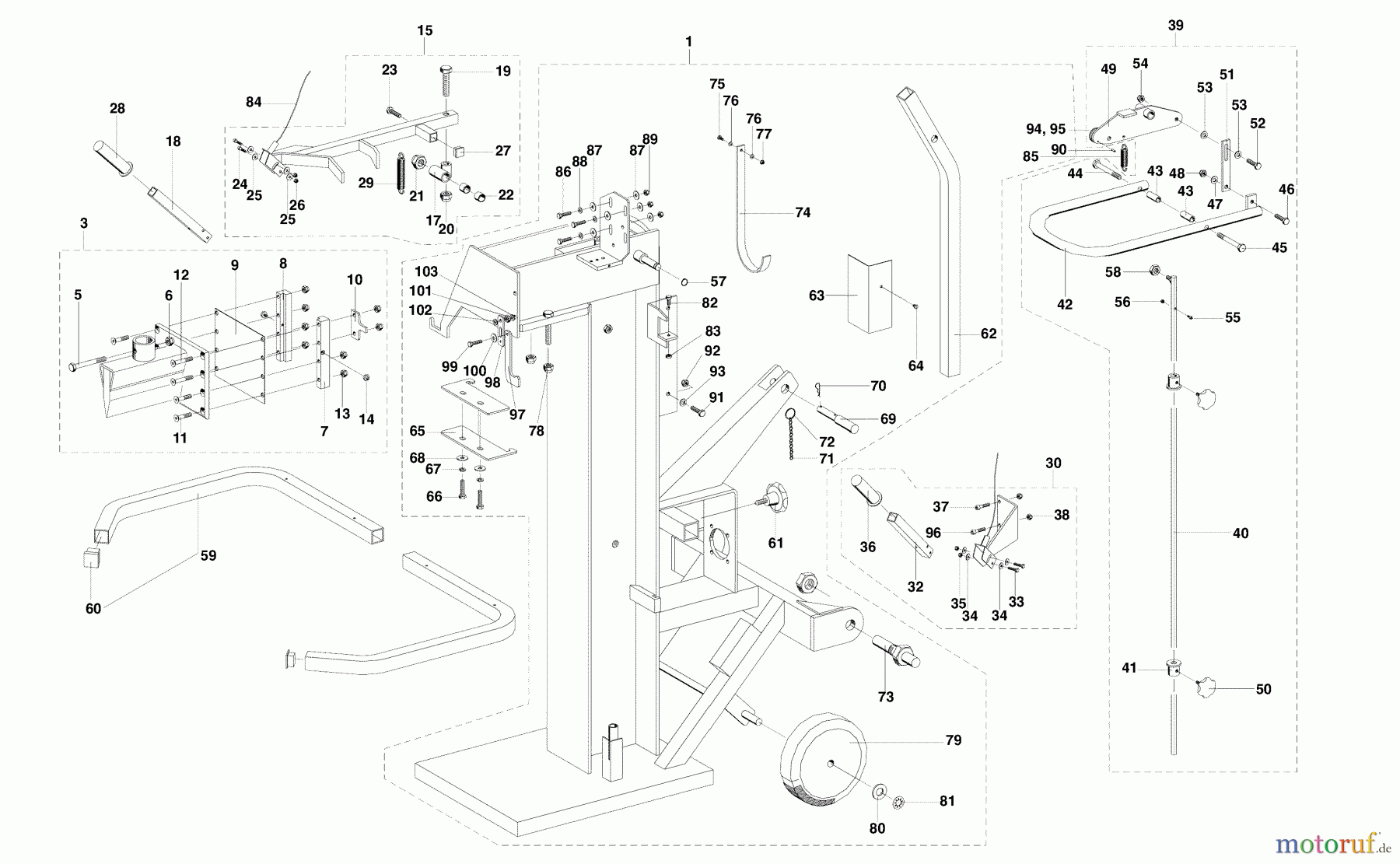  Dolmar Holzspalter LS-1300 Z 1  Ständer, Spaltsäule