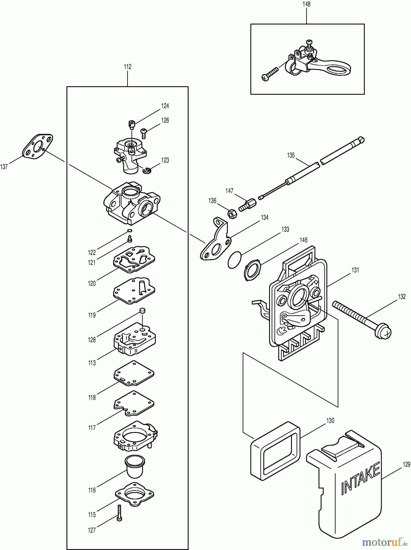 Dolmar Heckenscheren Benzin HT-2062 E (USA) 6 Vergaser, Luftfilter