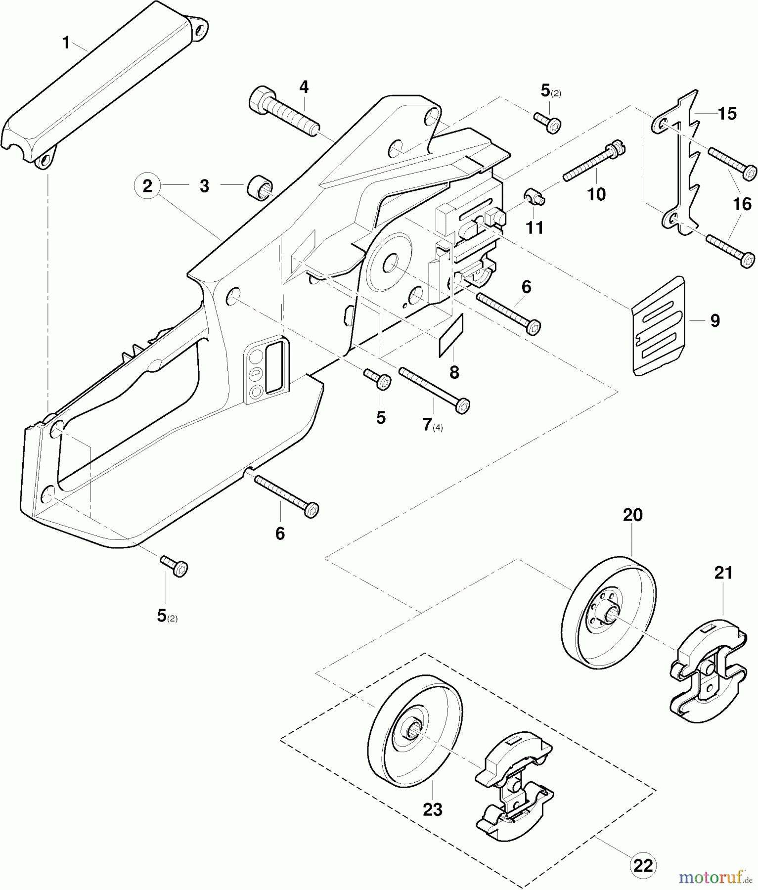  Dolmar Kettensägen Elektro Kettensäge ES-1800 2  Gehäuse KS, Kupplung