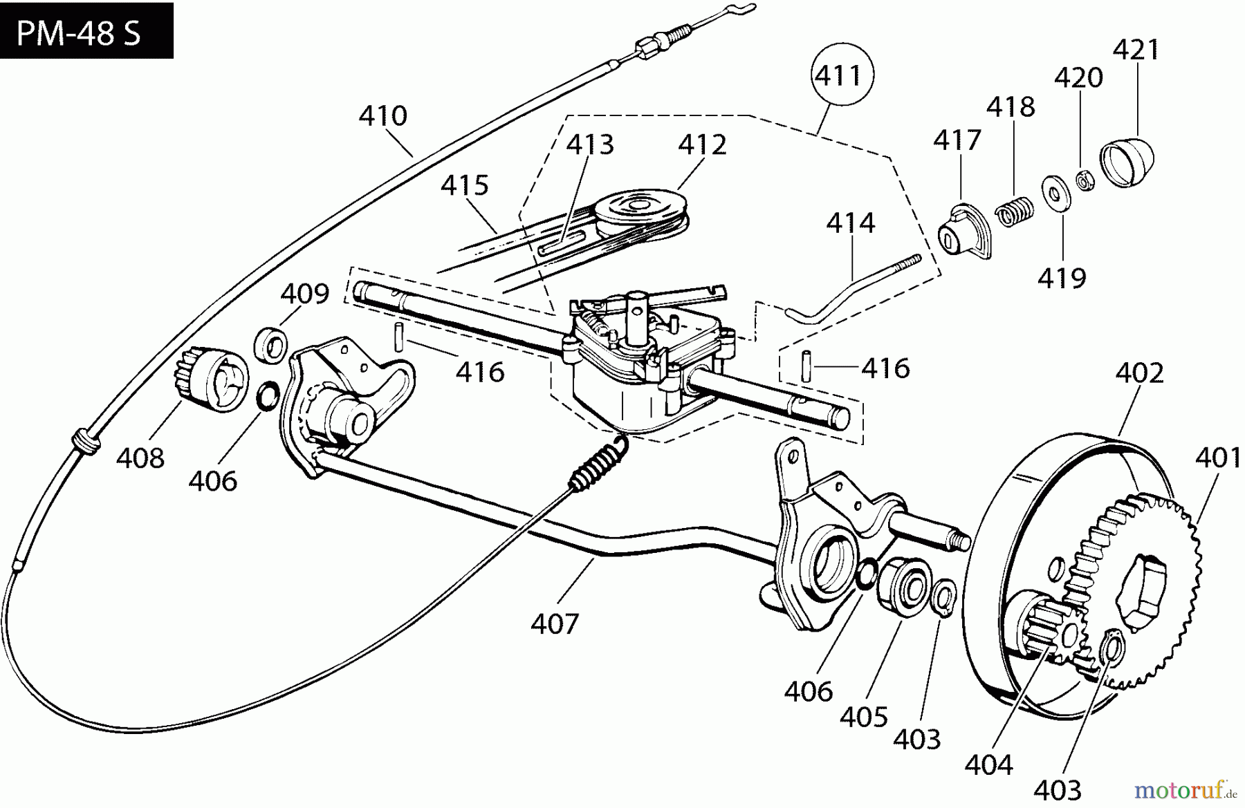 Dolmar Rasenmäher Benzin PM-48 S PM-48 S (=>2001) 4  Antrieb
