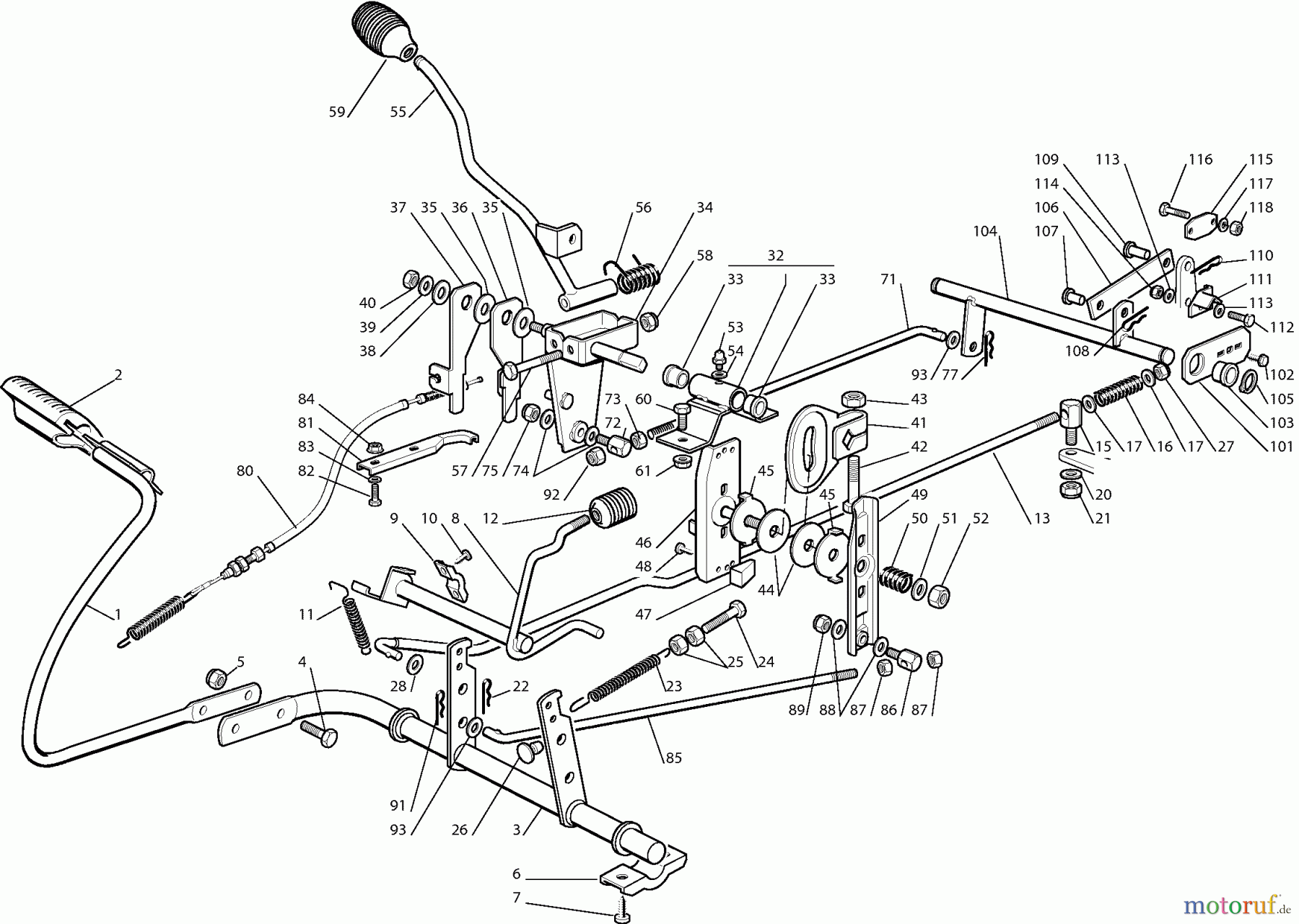  Dolmar Rasentraktoren RM7213H RM-72.13 H (2006) 4  GETRIEBE UND BREMSE ANTRIEB