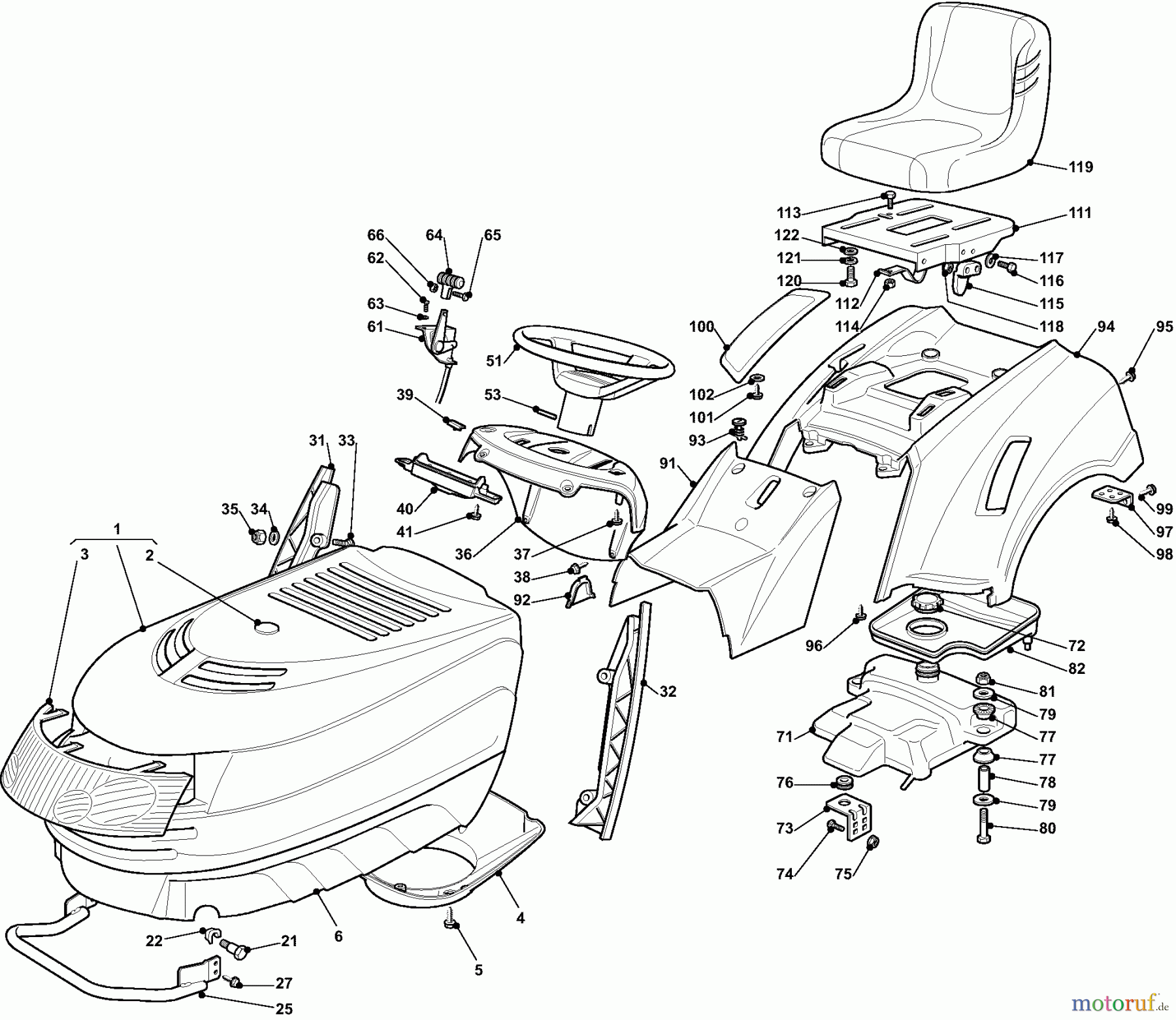 Dolmar Rasentraktoren TM9214 TM-92.14 (2007) 2 KARROSSERIE