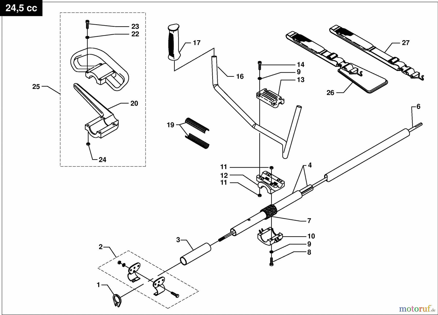  Dolmar Motorsensen & Trimmer Benzin 4-Takt MS-252.4 U 11  Hauptrohr, Handgriff