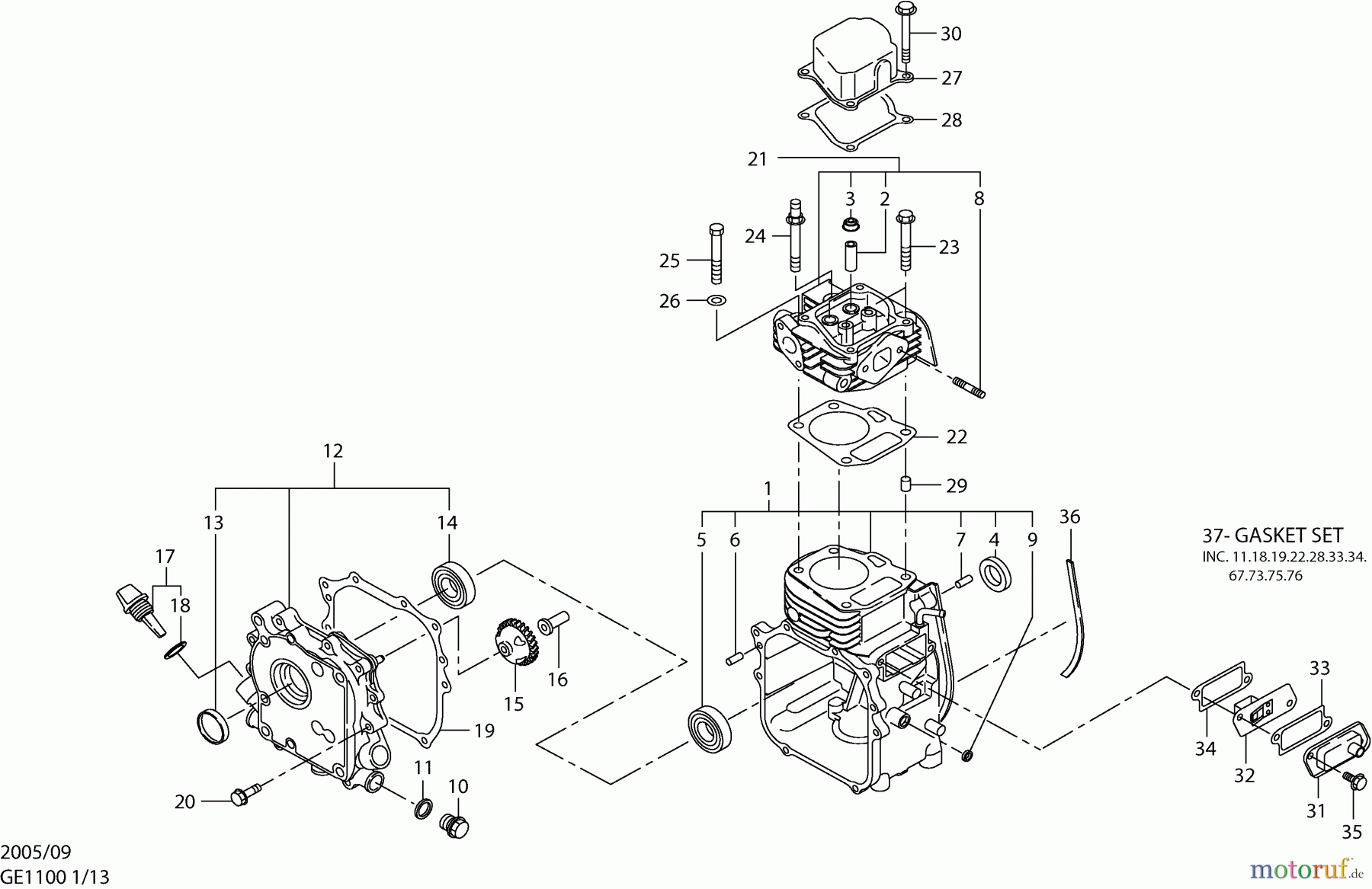 Dolmar Stromerzeuger GE-1100 1 Kurbelgehäuse, Zylinder
